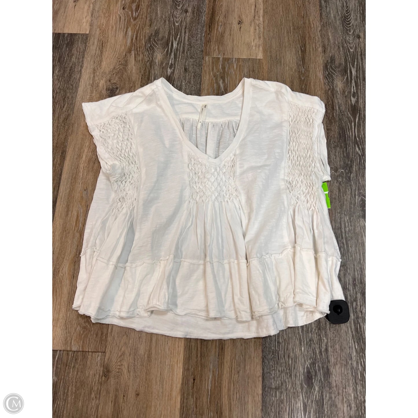 Top Short Sleeve By Anthropologie In White, Size: M