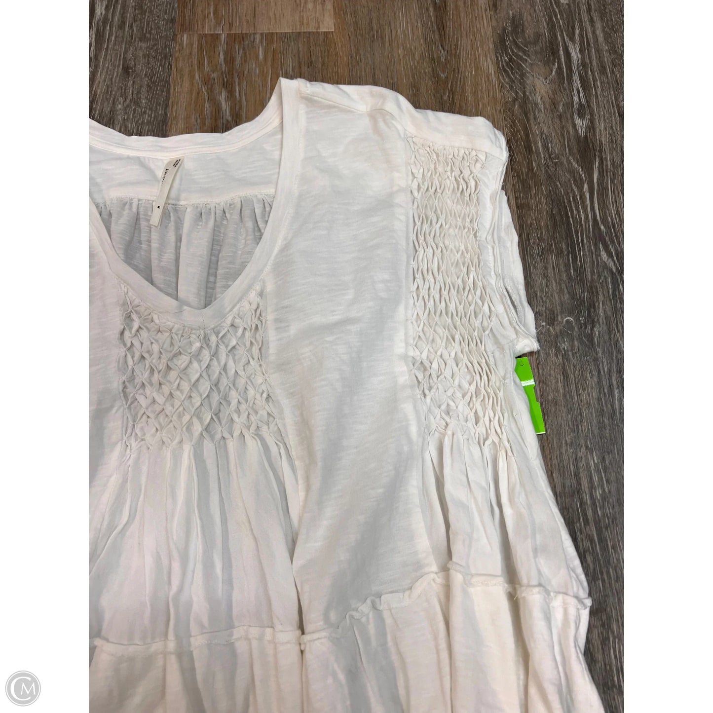 Top Short Sleeve By Anthropologie In White, Size: M