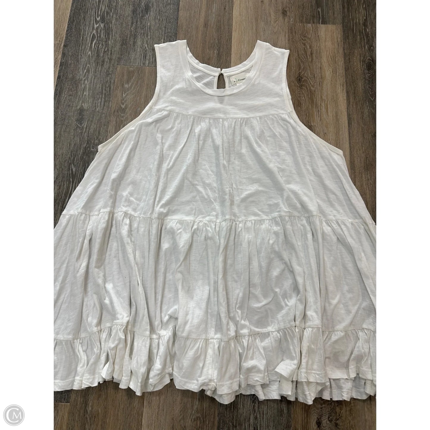 Top Sleeveless By Anthropologie In White, Size: 3x
