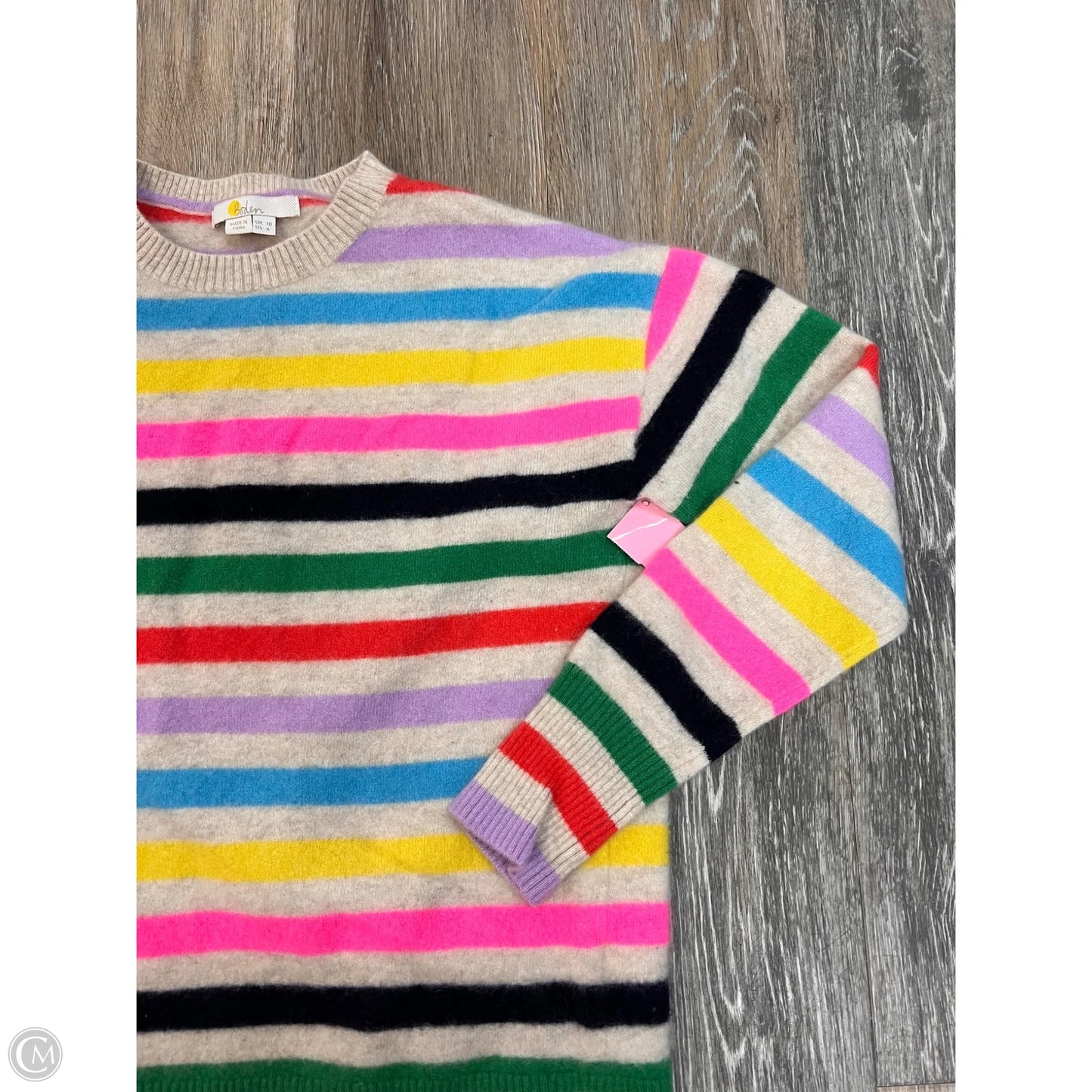 Sweater Cashmere By Boden In Striped Pattern, Size: 6