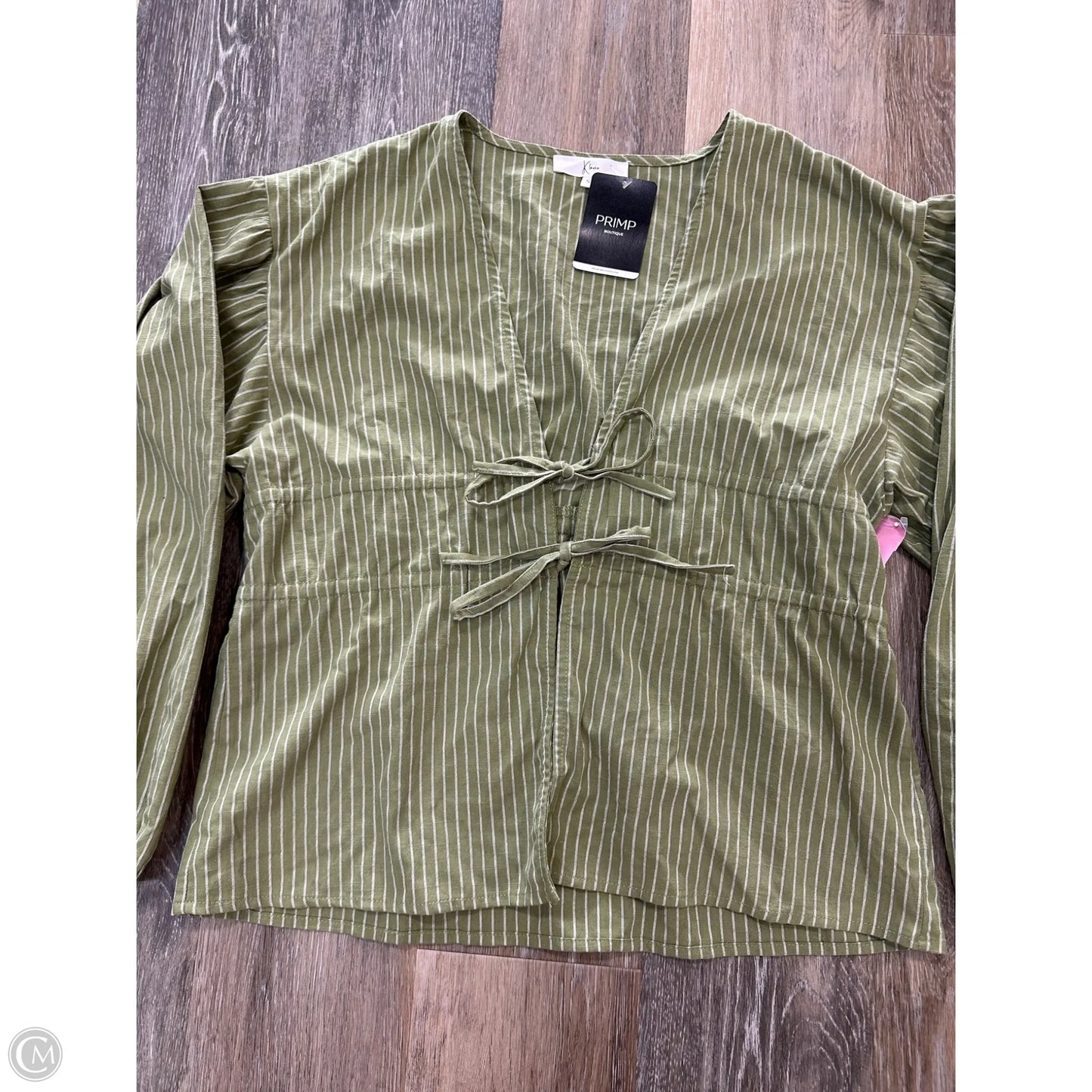 Top Long Sleeve By Klesis In Green, Size: S