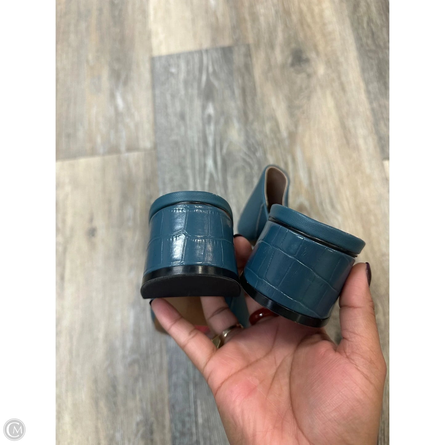 Sandals Heels Block By Banana Republic In Blue, Size: 9