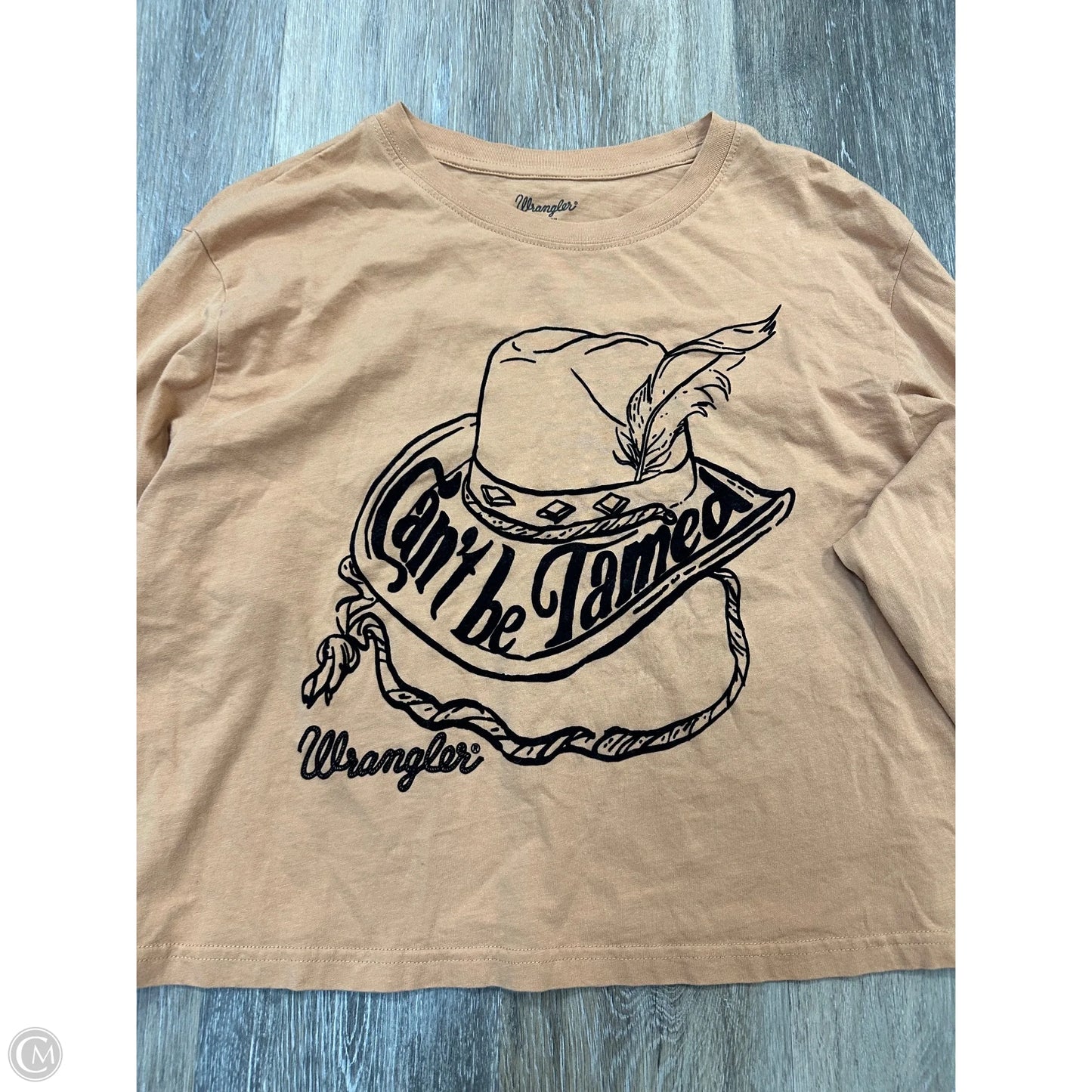 Top Long Sleeve By Wrangler In Orange, Size: L