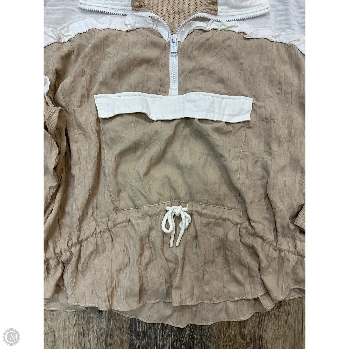 Athletic Jacket By Free People In Brown & Cream, Size: L