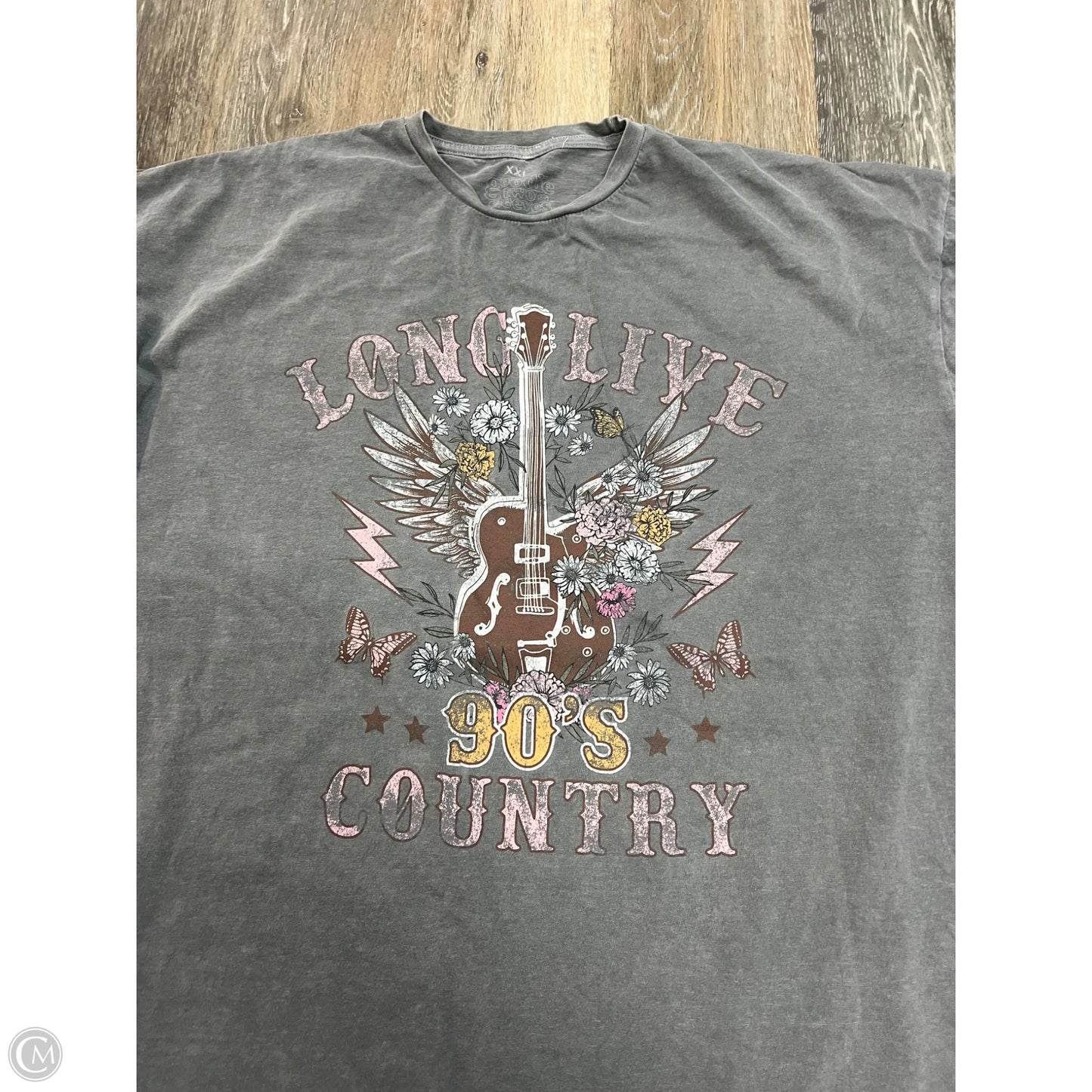 Top Short Sleeve By Goodie Two Sleeve In Grey, Size: Xxl