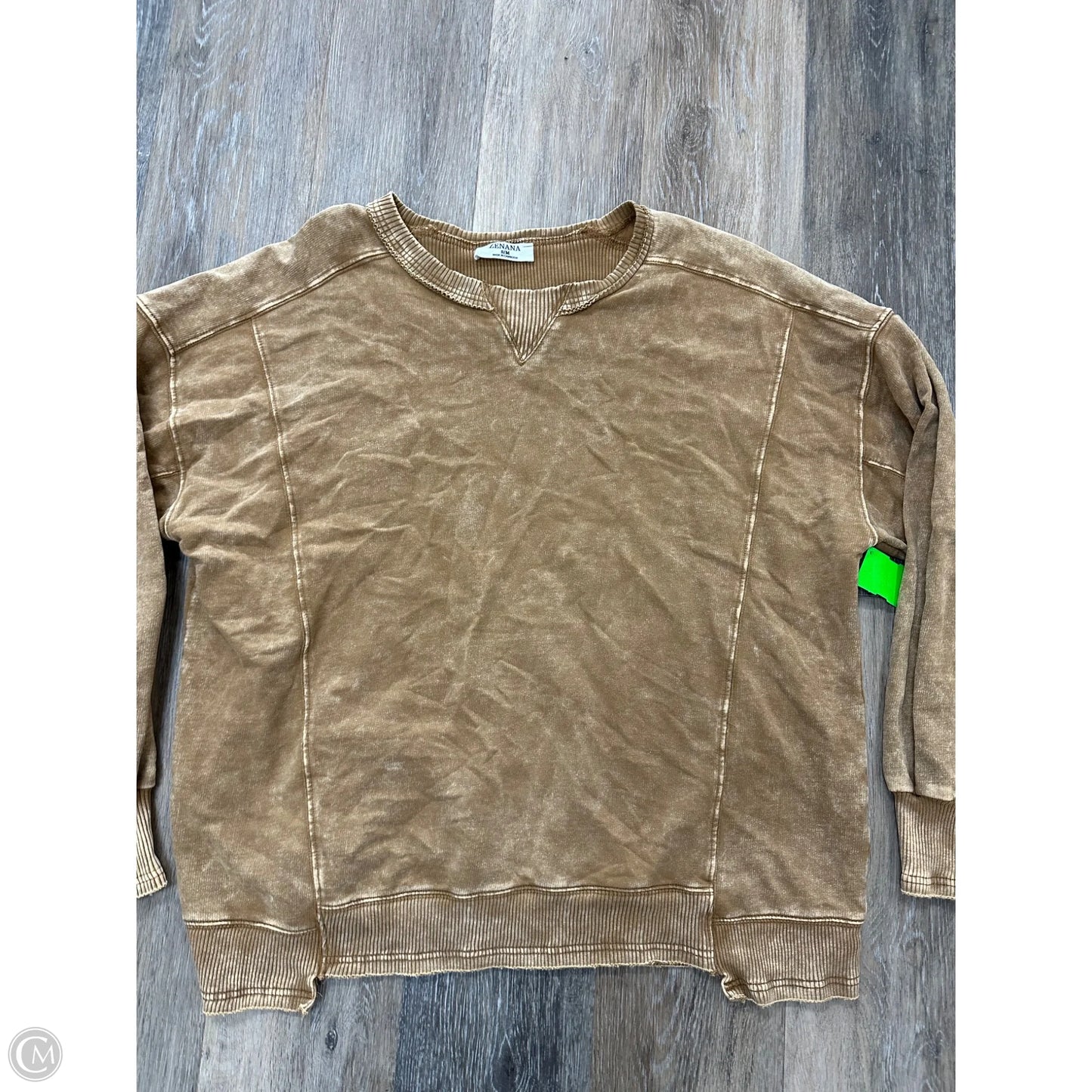 Sweatshirt Crewneck By Zenana In Orange, Size: S