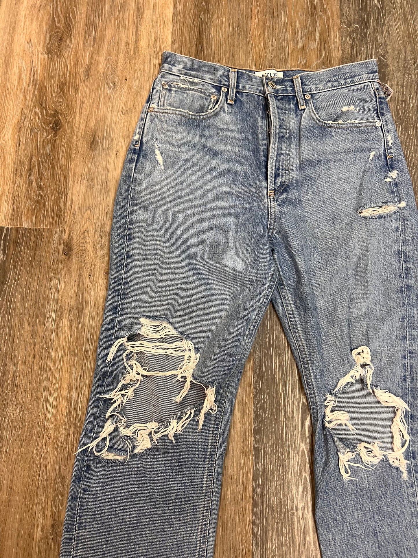 Jeans Straight By Agolde In Blue Denim, Size: 2/26