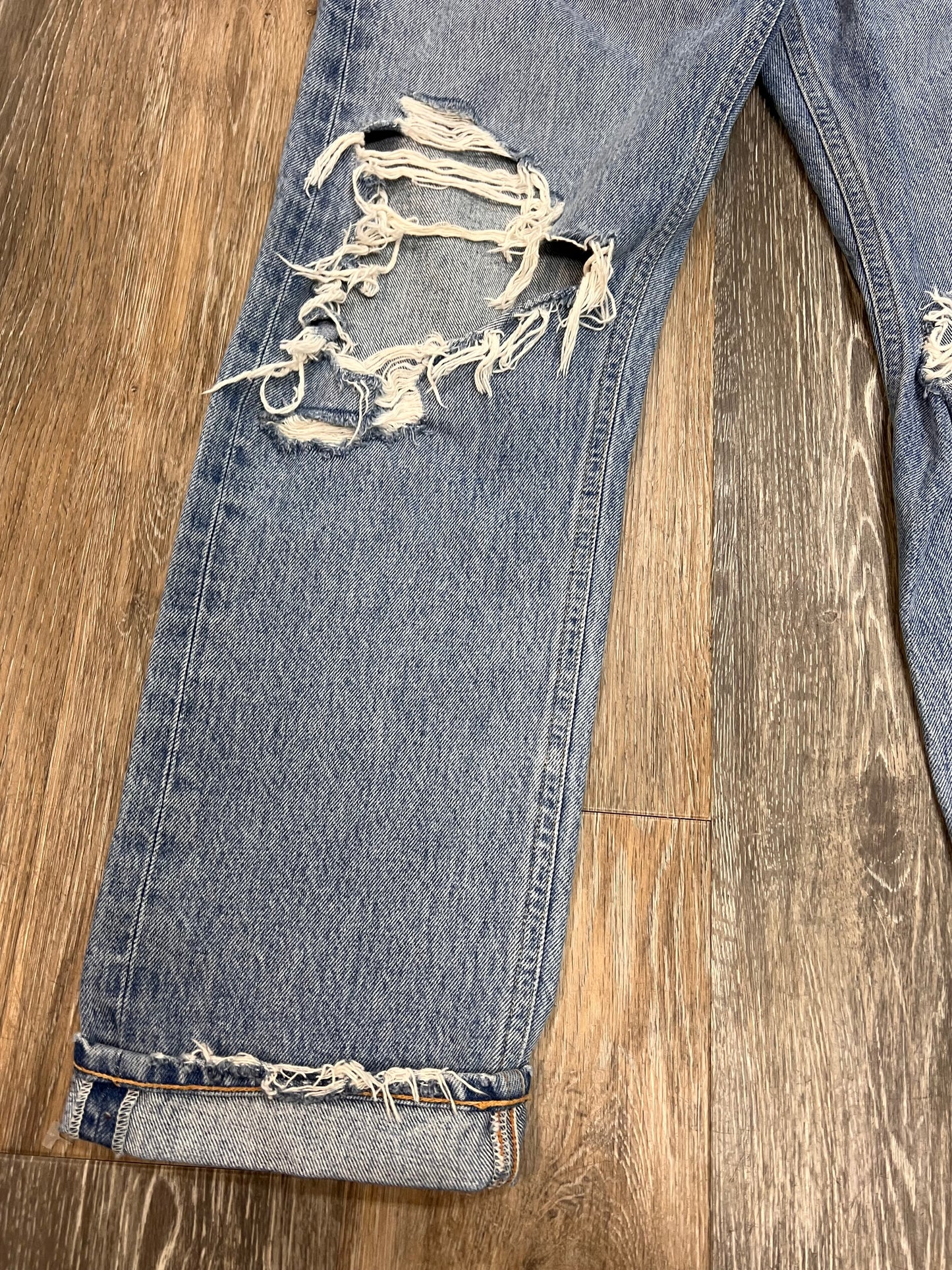 Jeans Straight By Agolde In Blue Denim, Size: 2/26