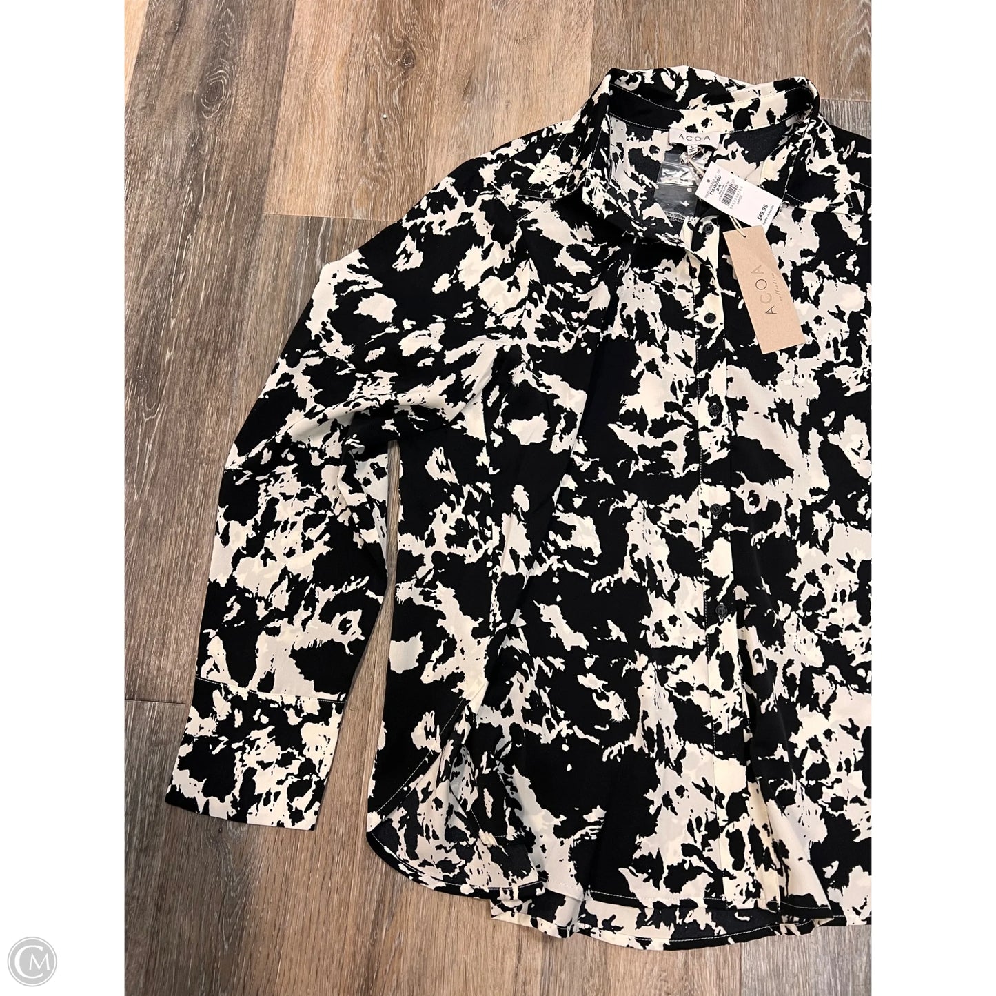 Blouse Long Sleeve By ACOA In Black, Size: L