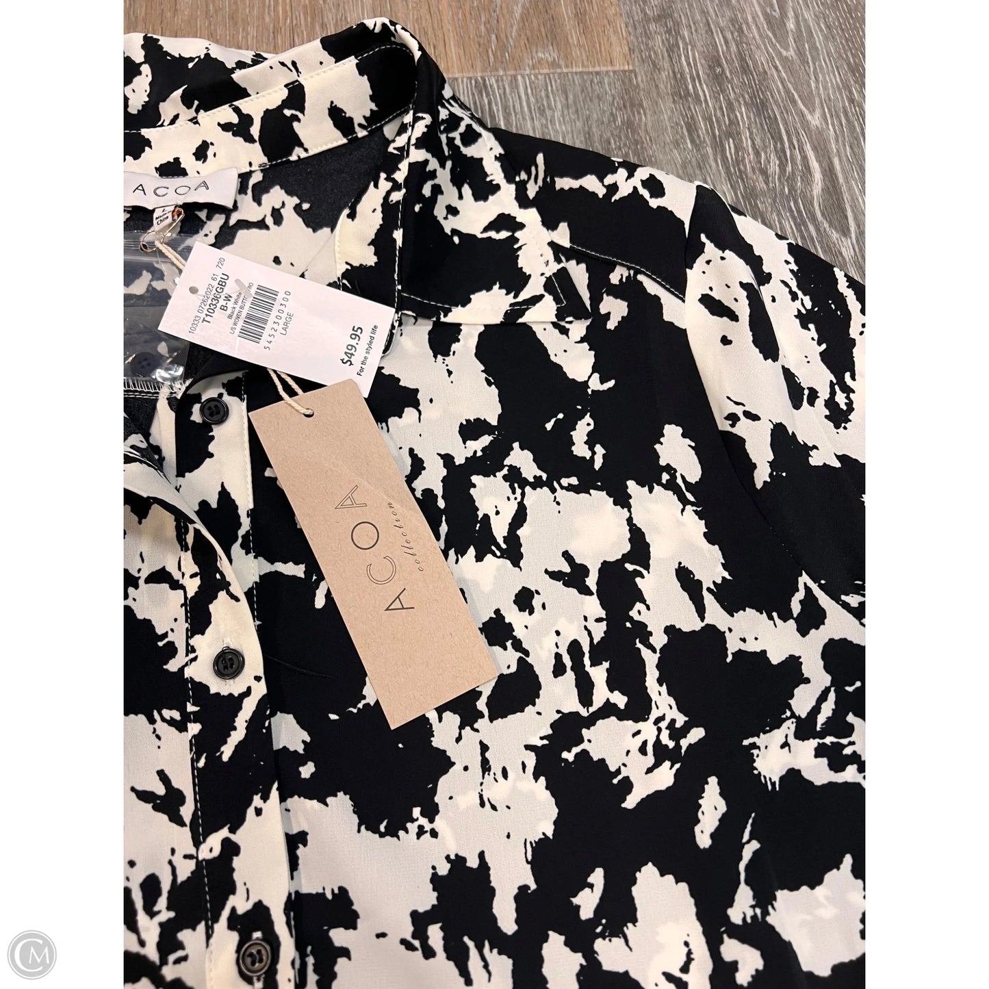 Blouse Long Sleeve By ACOA In Black, Size: L