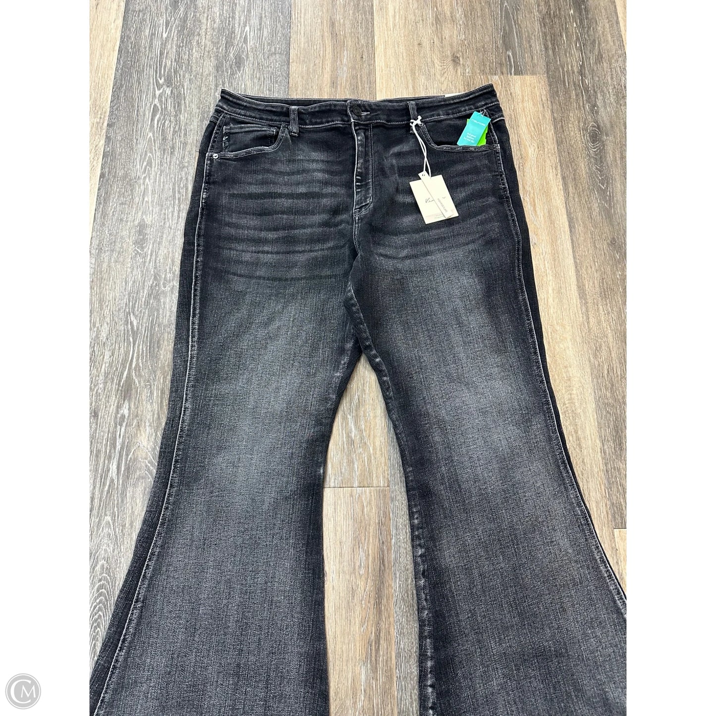 Jeans Boot Cut By Kancan In Black Denim, Size: 16