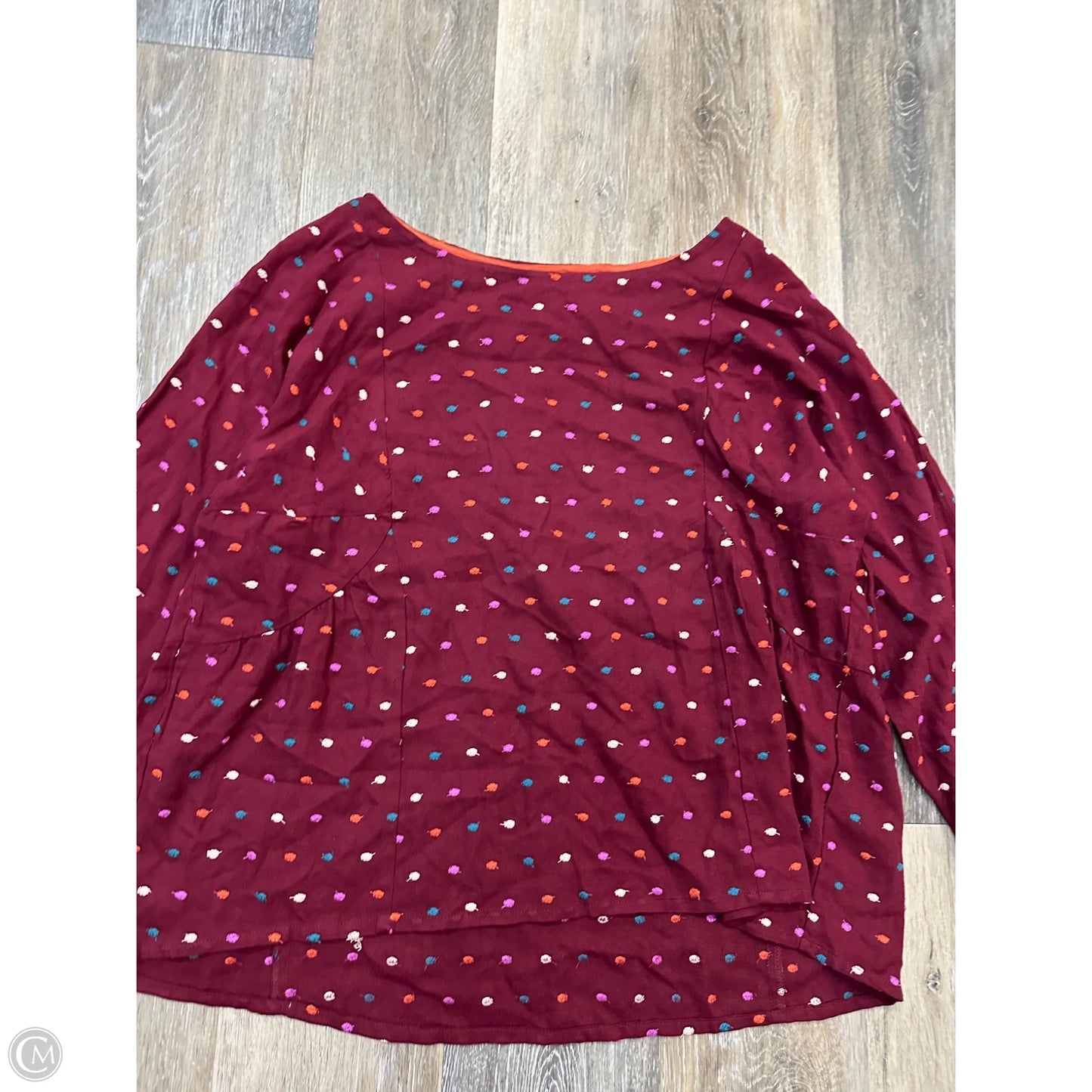 Top Long Sleeve By Maeve In Maroon, Size: S