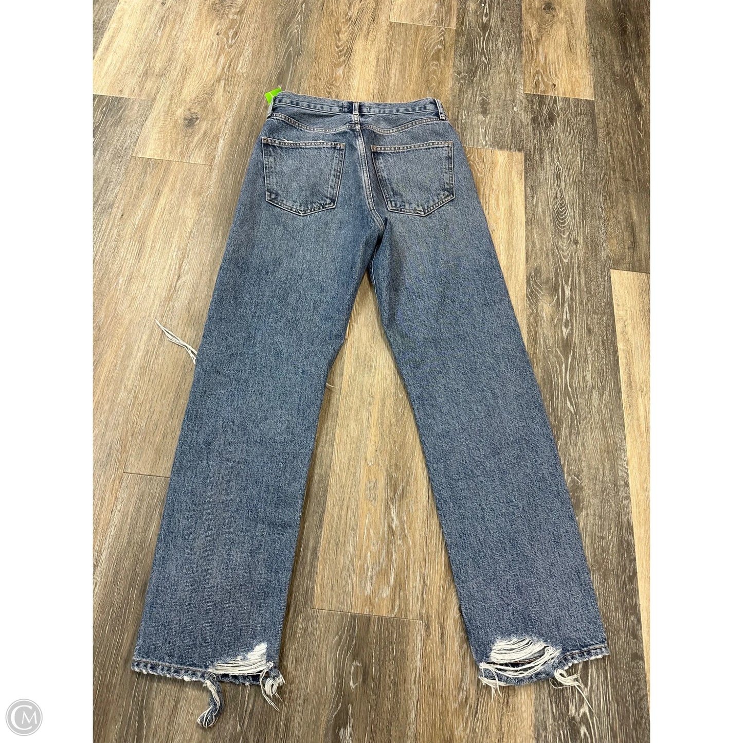 Jeans Straight By Agolde In Blue Denim, Size: 0/24
