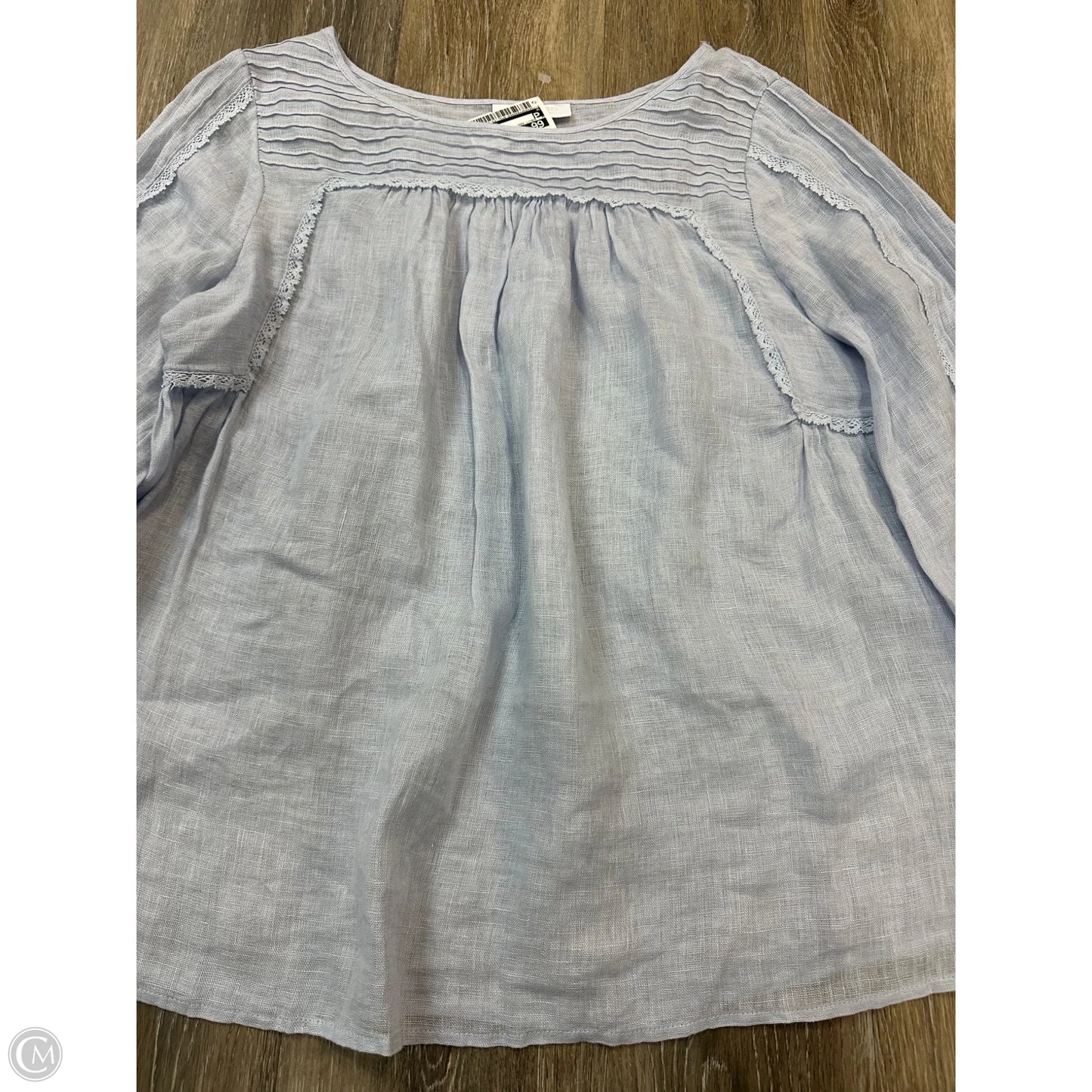 Blouse Long Sleeve By White Label In Blue, Size: 10