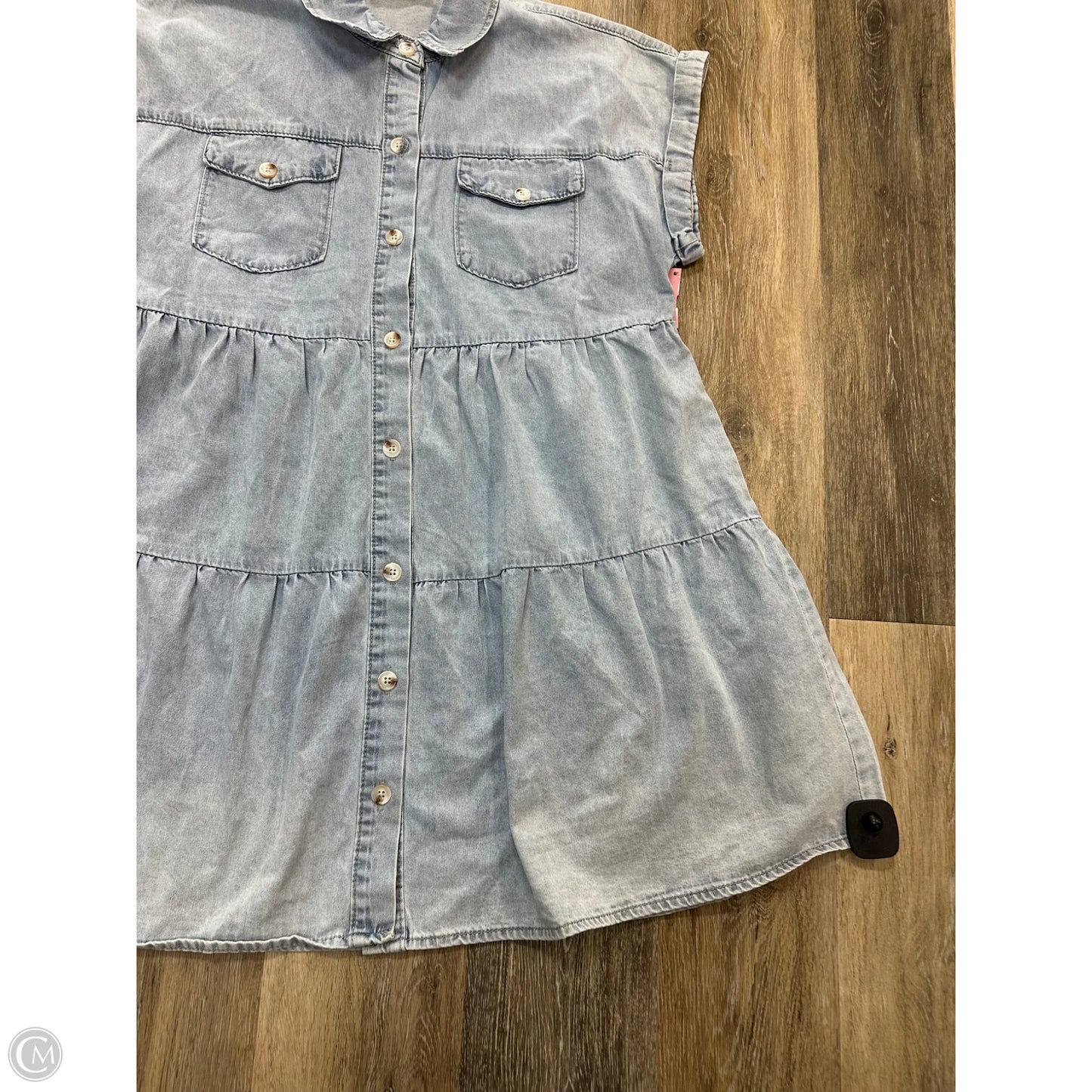 Dress Casual Short By Savanna Jane In Blue Denim, Size: L