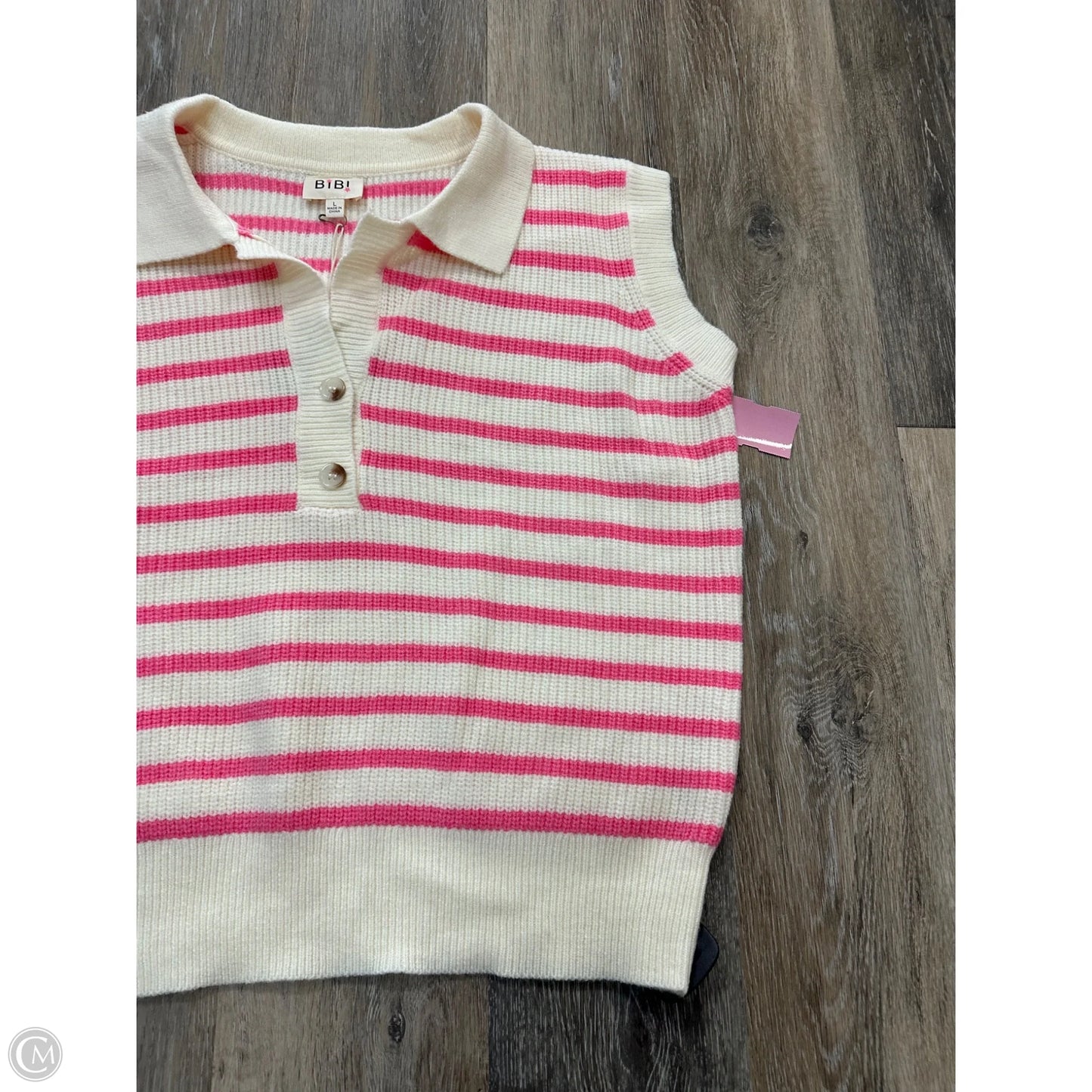 Sweater Short Sleeve By Bibi In Pink, Size: L