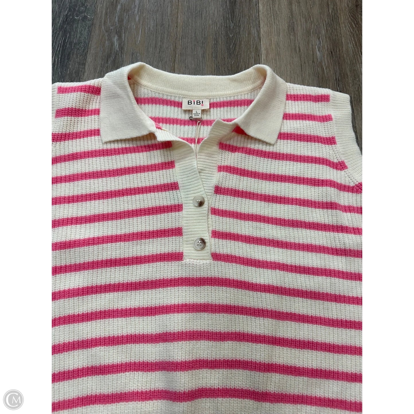 Sweater Short Sleeve By Bibi In Pink, Size: L