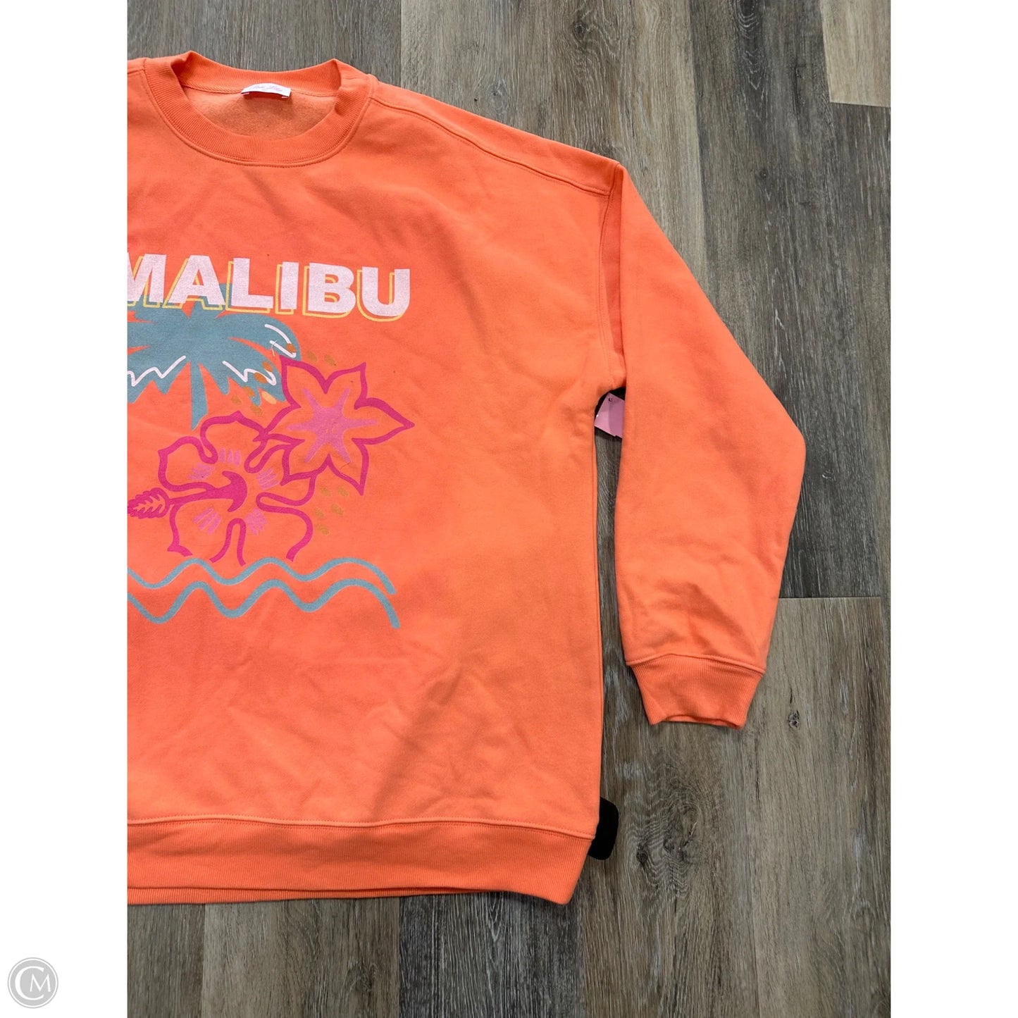 Sweatshirt Crewneck By Pink Lily In Orange, Size: L