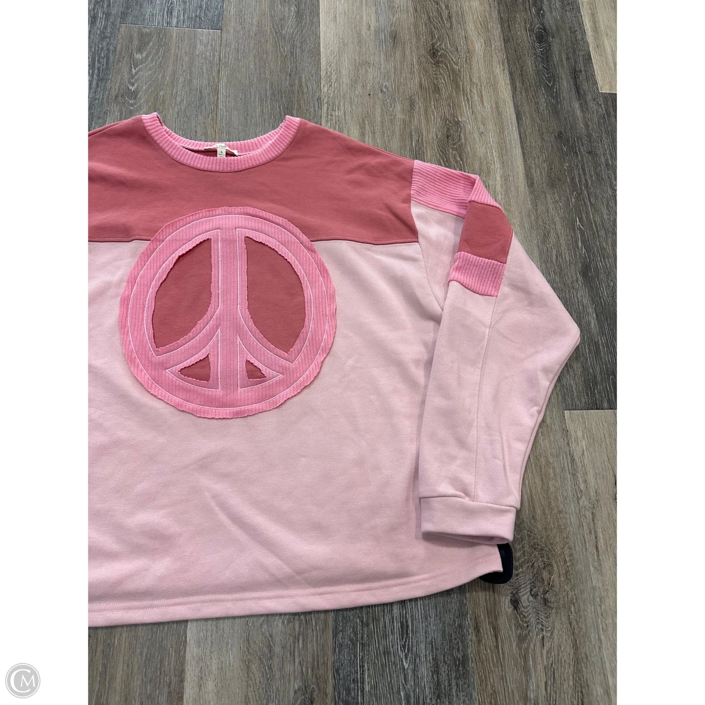 Top Long Sleeve By Easel In Pink, Size: L