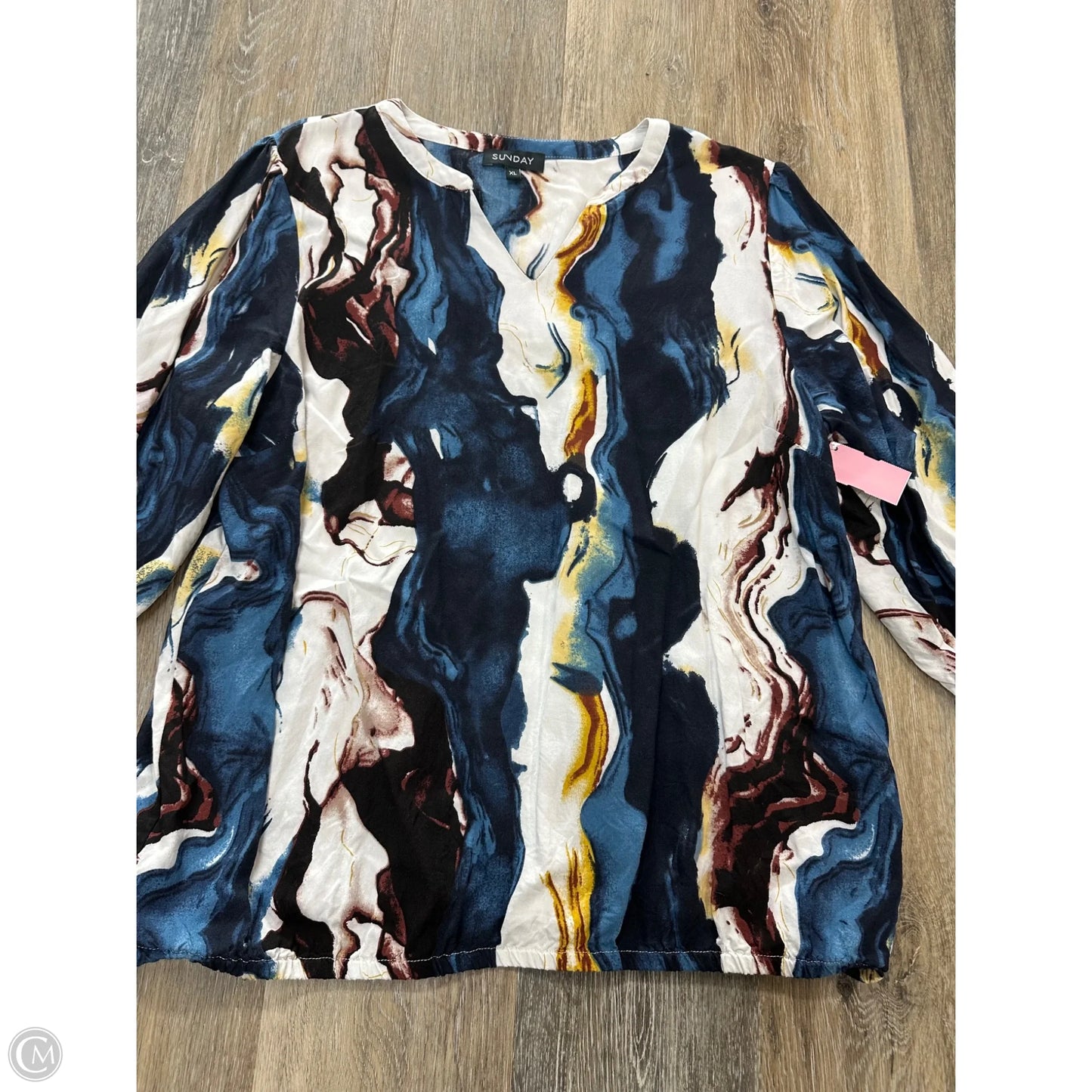Blouse Short Sleeve By Sunday In Multi-colored, Size: Xl