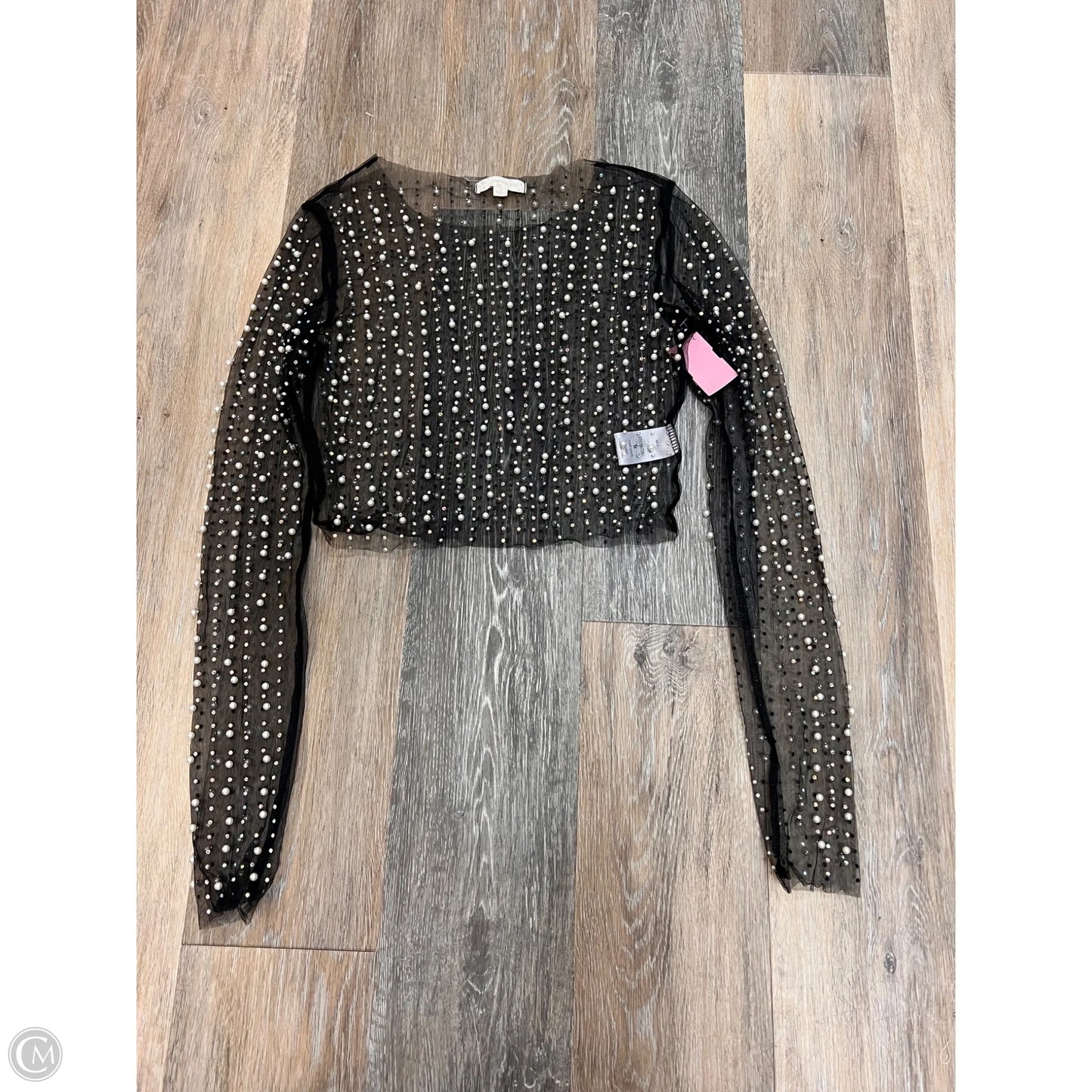 Top Long Sleeve By Endless Blu In Black, Size: M
