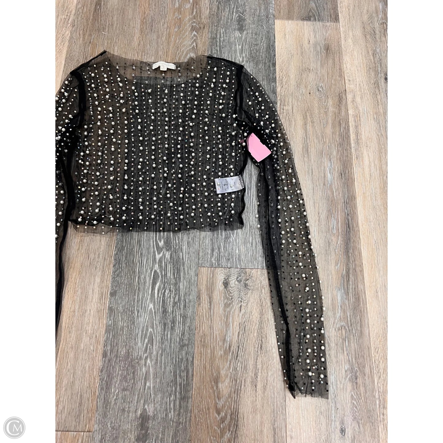 Top Long Sleeve By Endless Blu In Black, Size: M