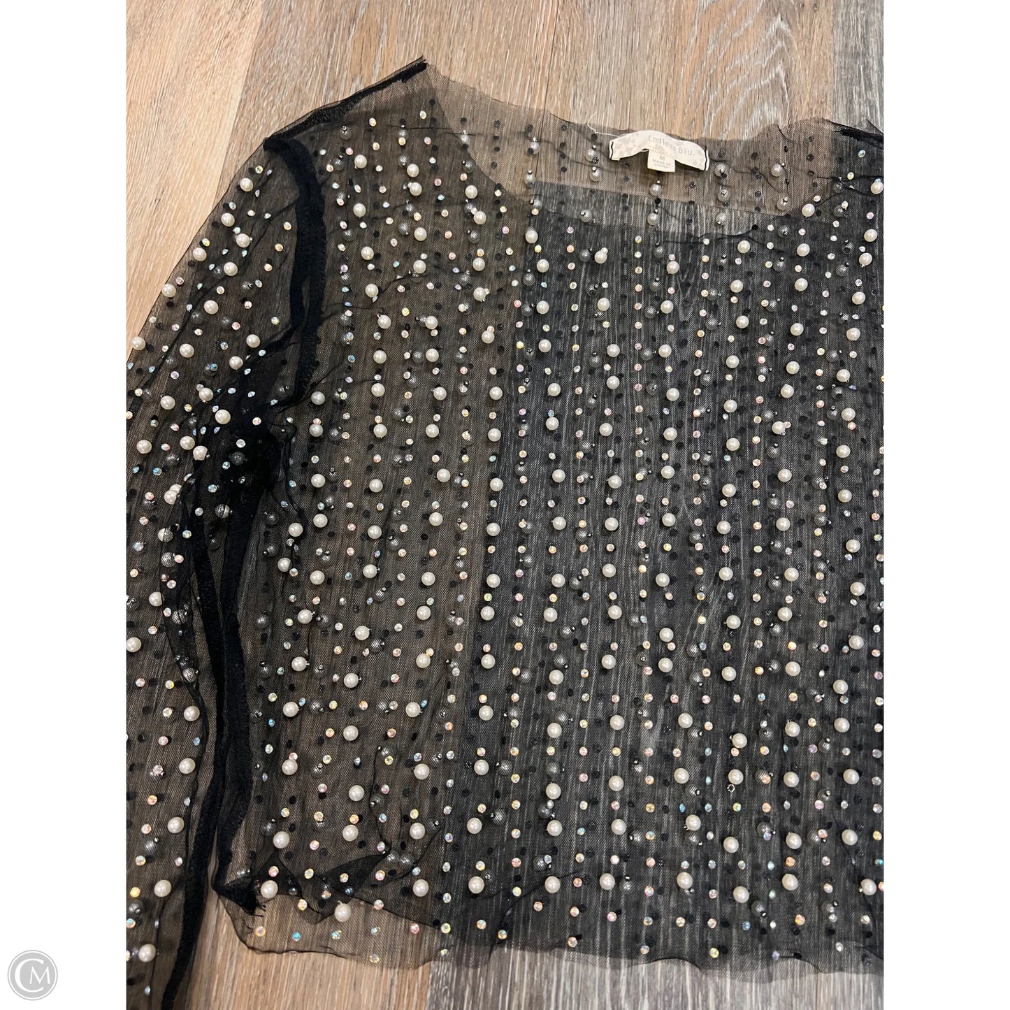 Top Long Sleeve By Endless Blu In Black, Size: M