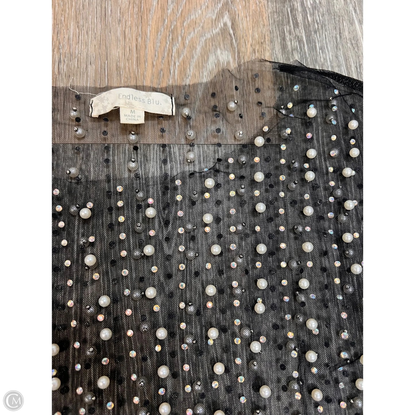 Top Long Sleeve By Endless Blu In Black, Size: M