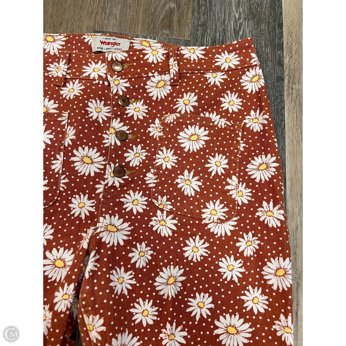 Jeans Flared By Wrangler In Floral Print, Size: 14