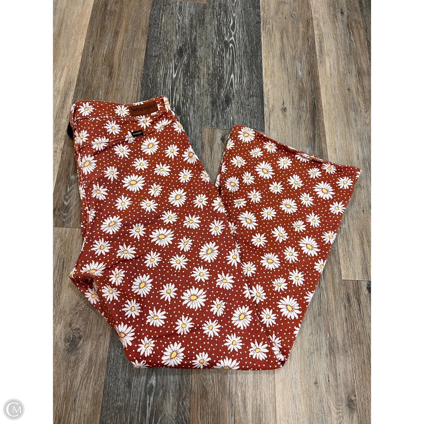 Jeans Flared By Wrangler In Floral Print, Size: 14