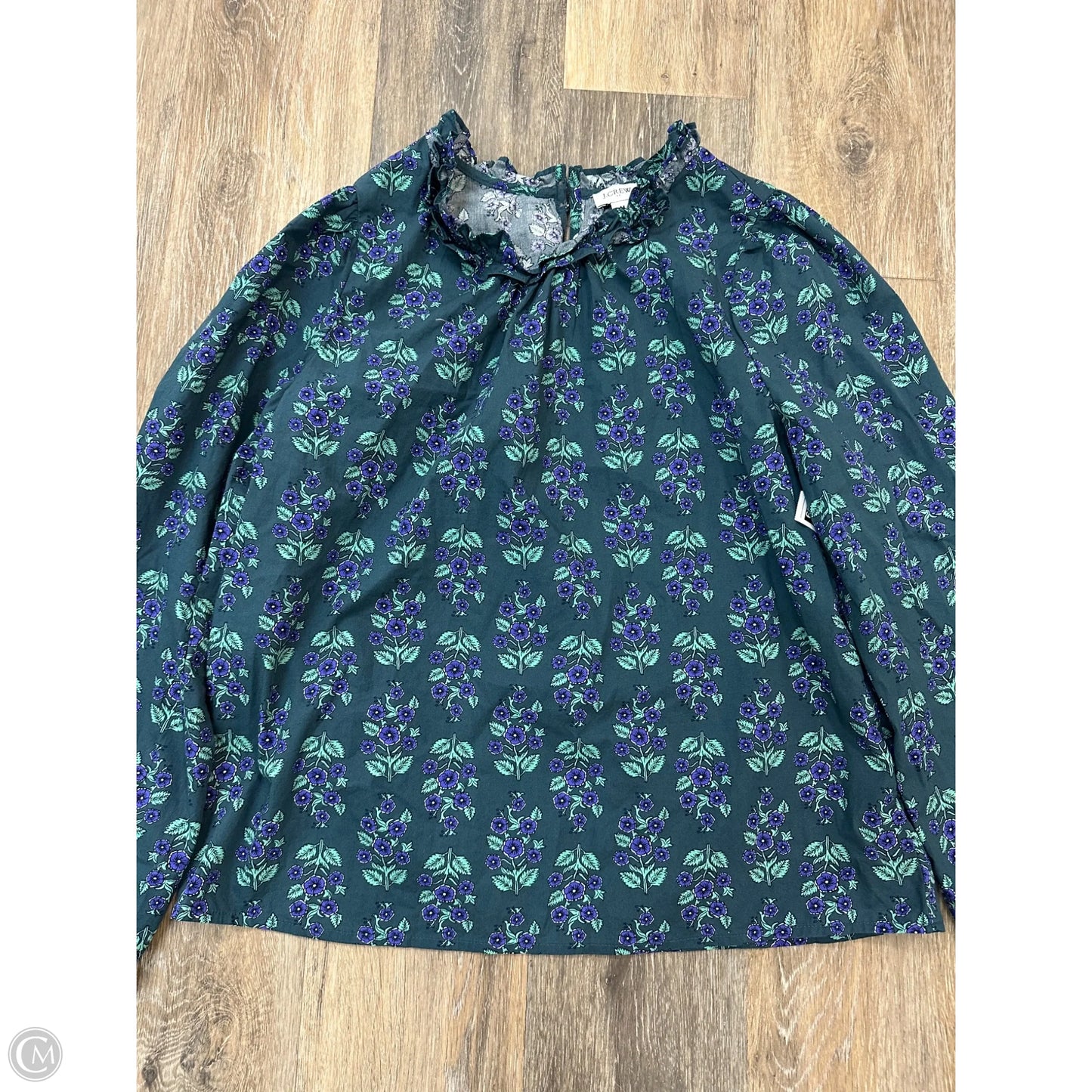 Blouse Long Sleeve By J. Crew In Green, Size: M