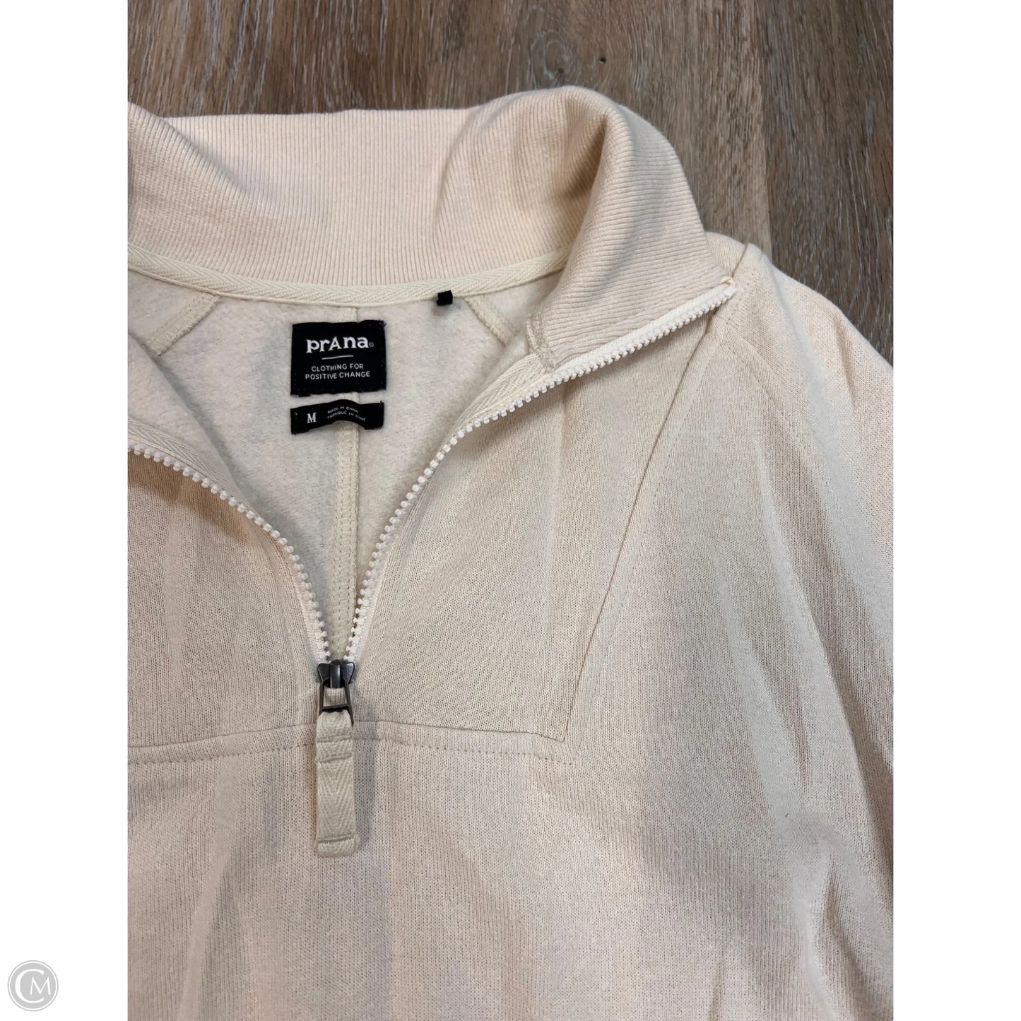 Athletic Sweatshirt Collar By Prana In Cream, Size: M