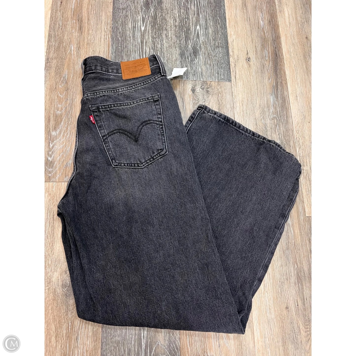 Jeans Wide Leg By Levis In Black Denim, Size: 10/30