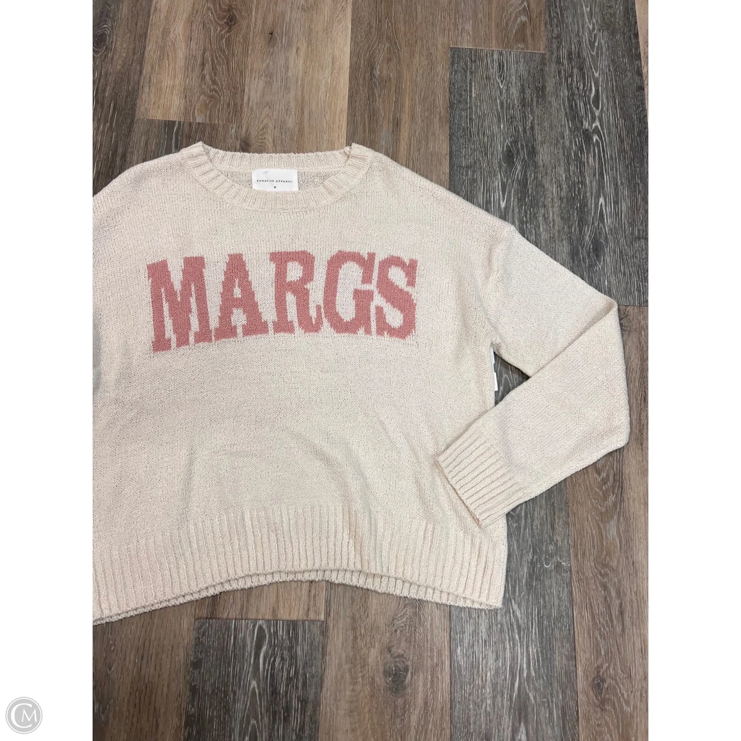 Sweater By Panache Apparel In Cream, Size: M