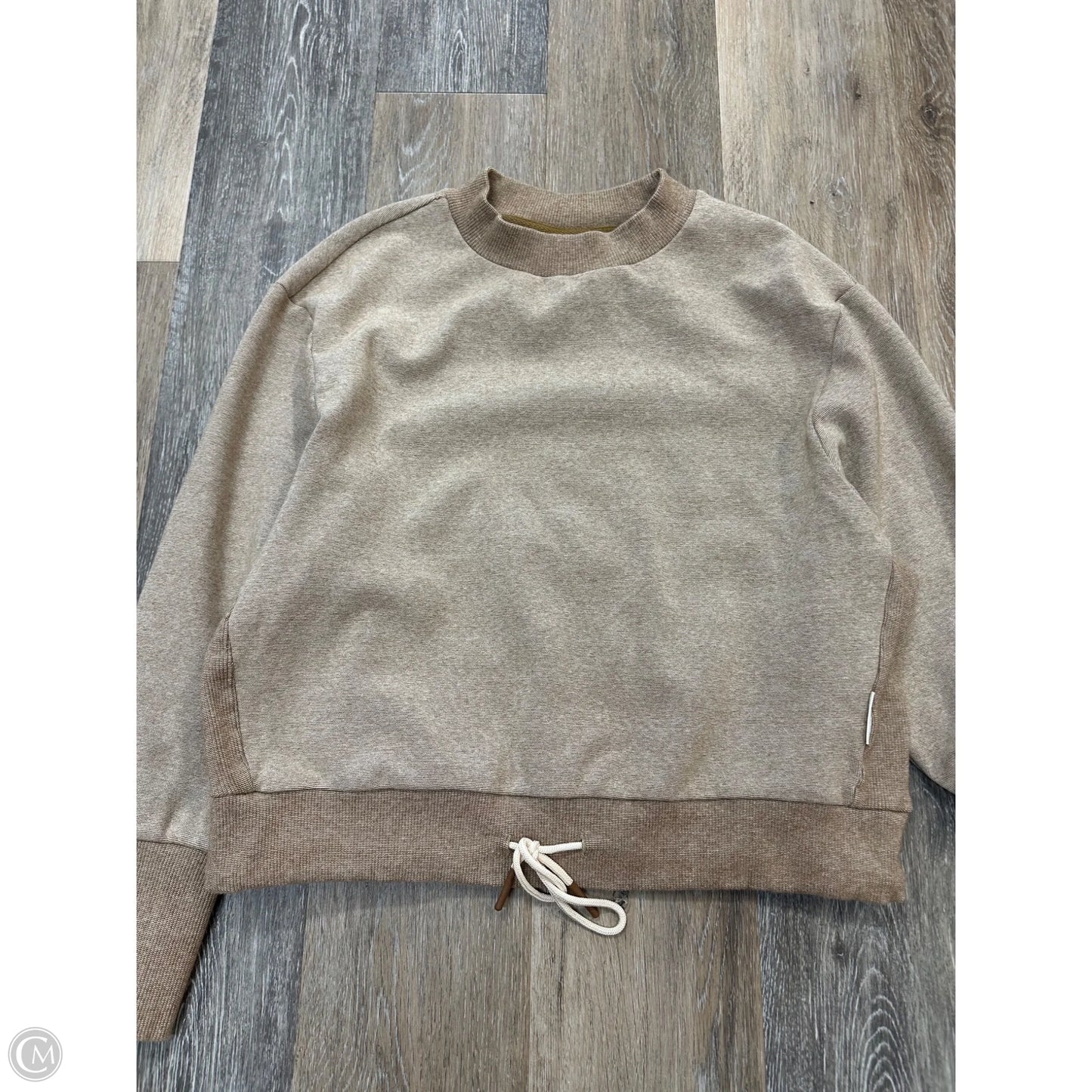 Athletic Sweatshirt Crewneck By Varley In Tan, Size: M