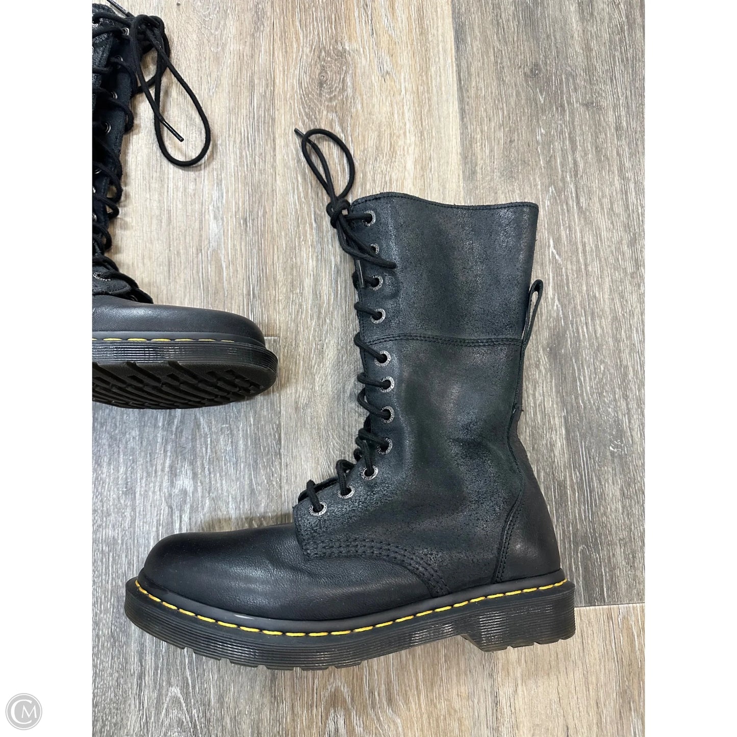 Boots Mid-calf Flats By Dr Martens In Black, Size: 9
