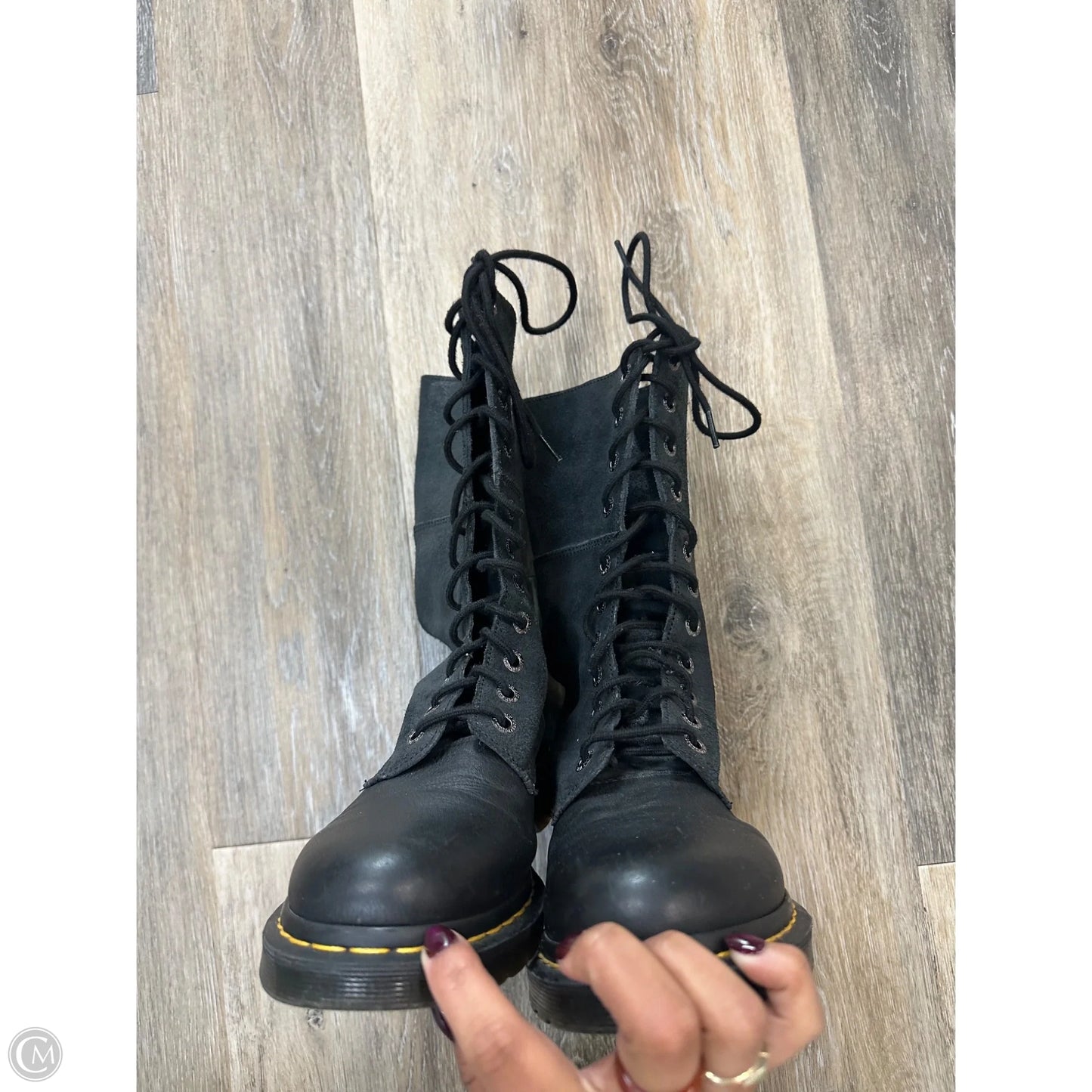 Boots Mid-calf Flats By Dr Martens In Black, Size: 9