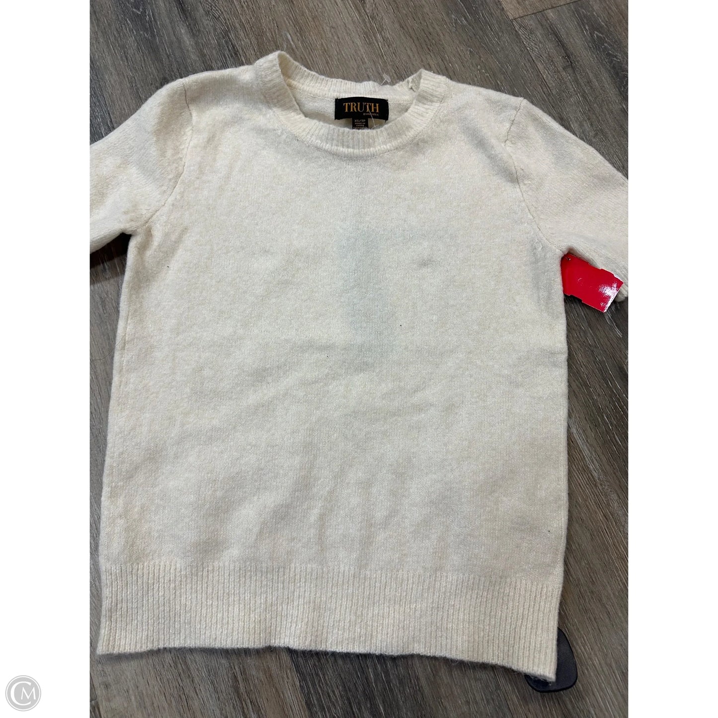 Sweater Short Sleeve By Truth by Republic In Cream, Size: Xs