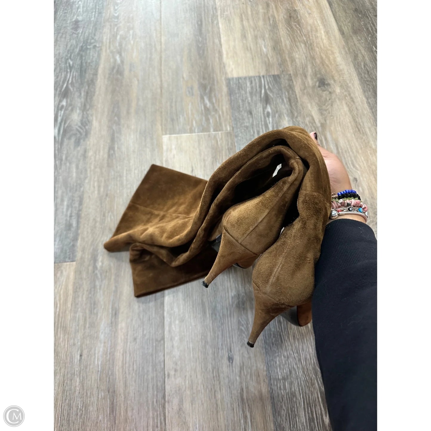 Boots Luxury Designer By Yves Saint Laurent In Brown, Size: 6