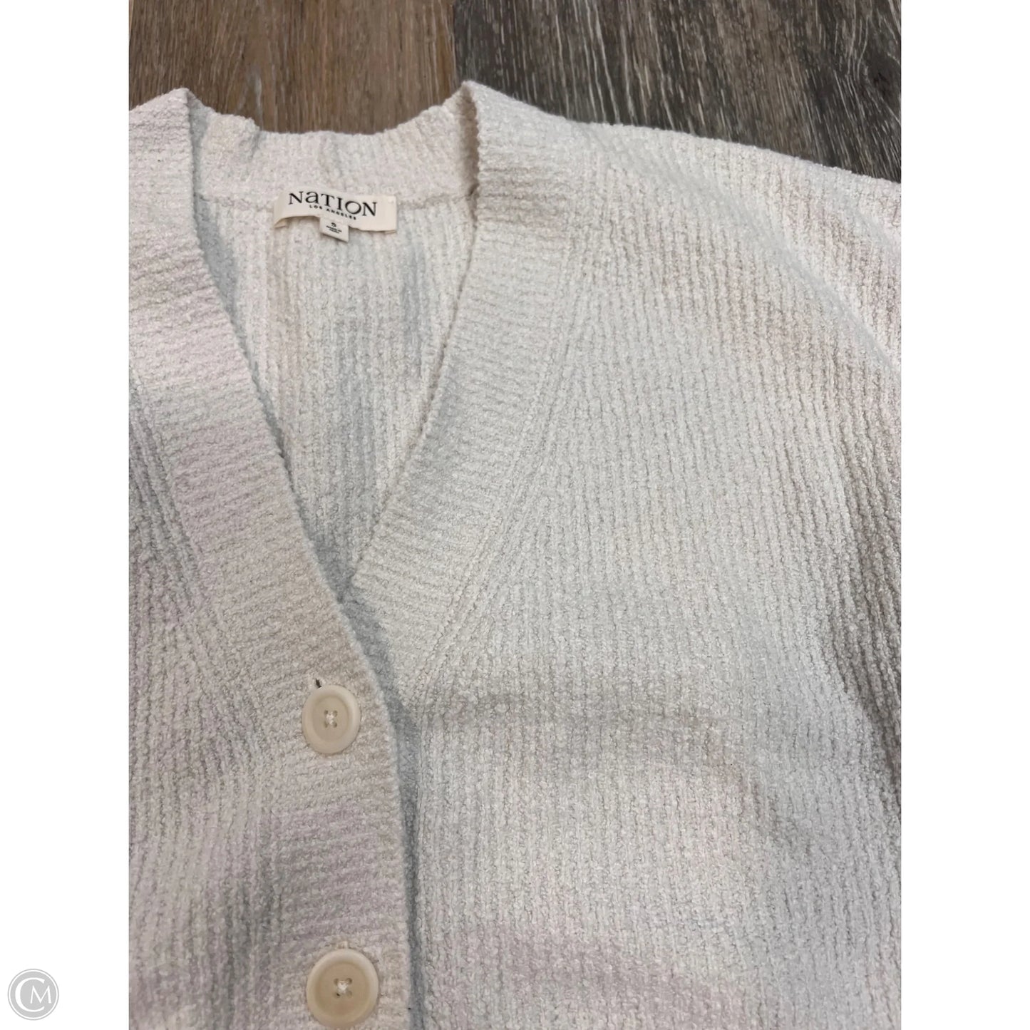 Sweater Cardigan By Nation In White, Size: S