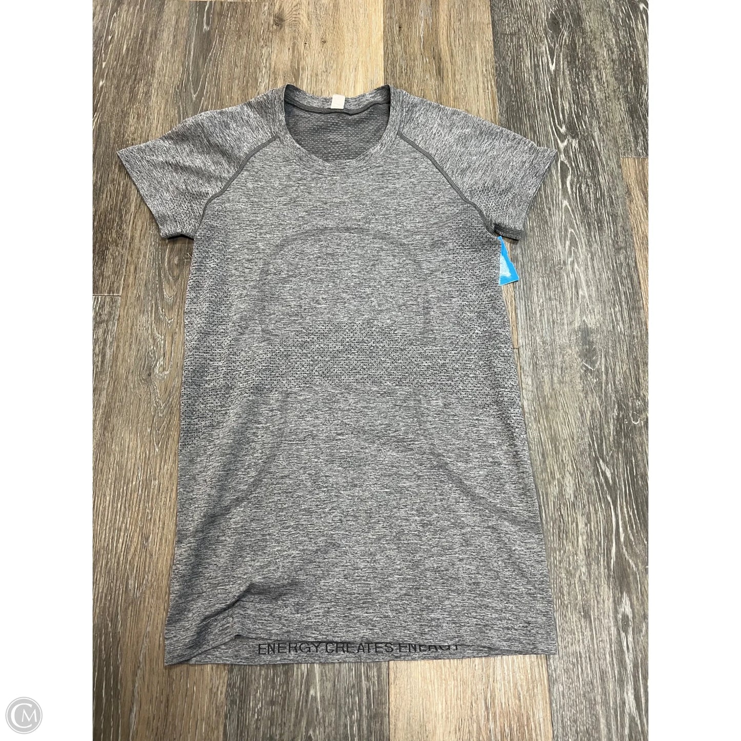Athletic Top Short Sleeve By Lululemon In Grey, Size: 6