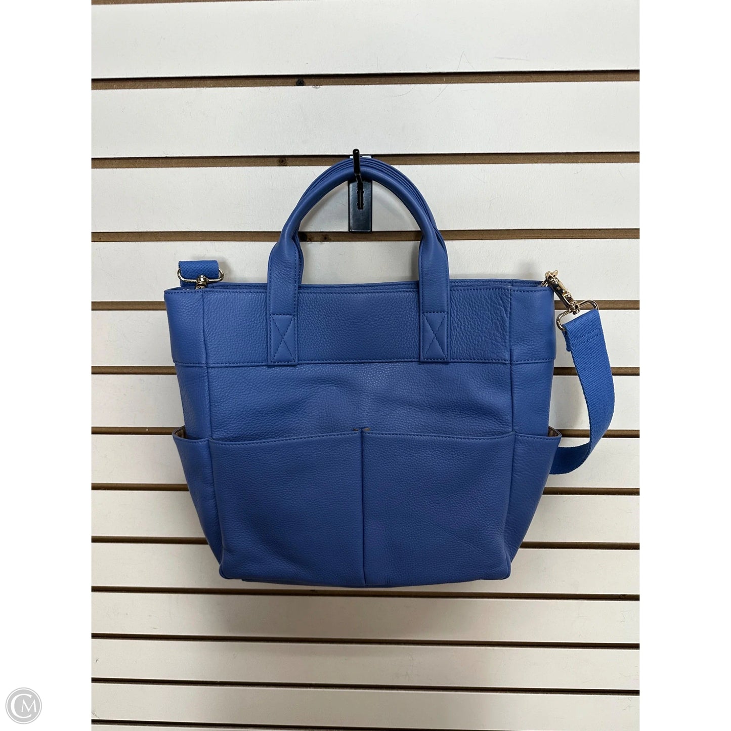 Handbag Leather By Levenger, Size: Medium