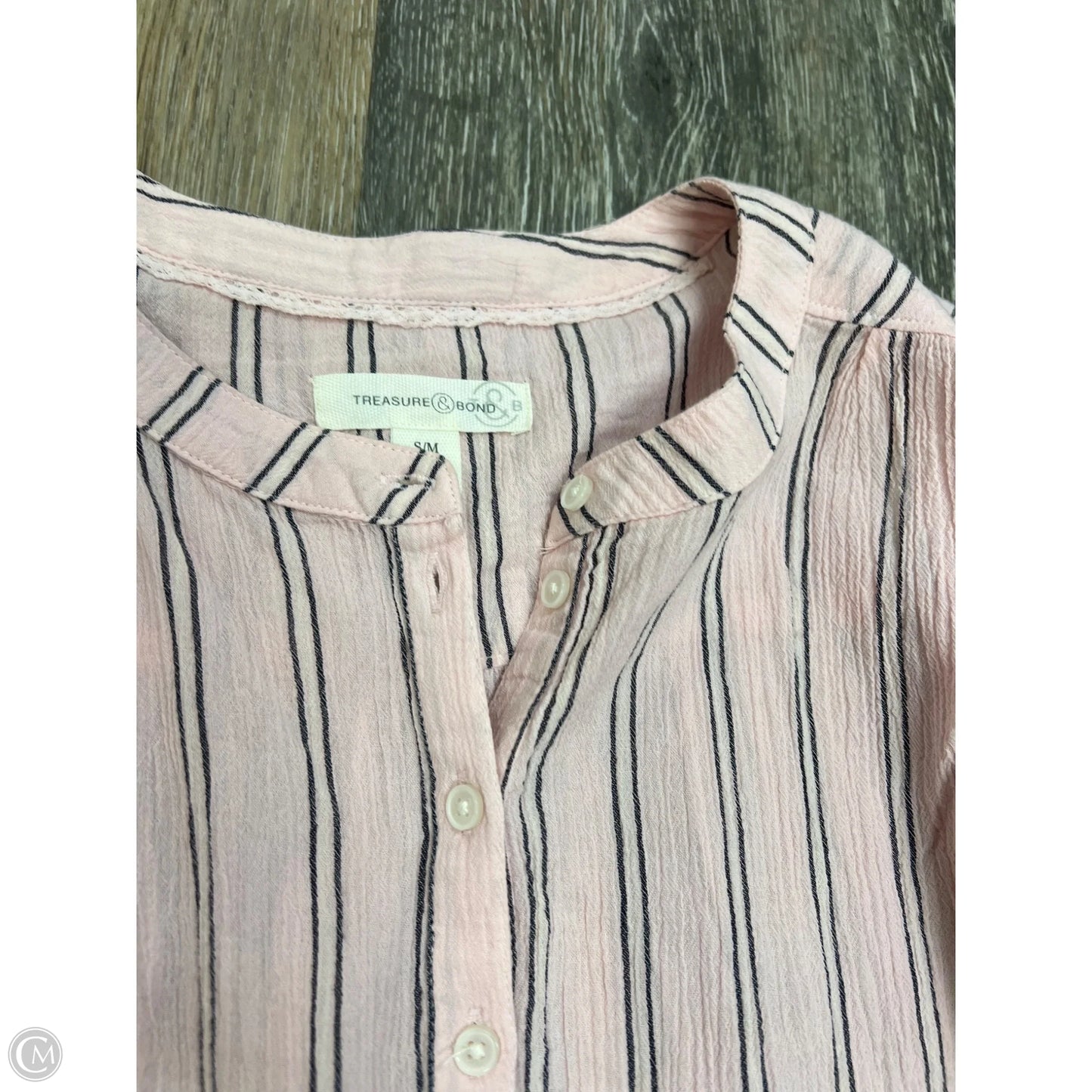 Blouse Long Sleeve By Treasure And Bond In Pink, Size: S