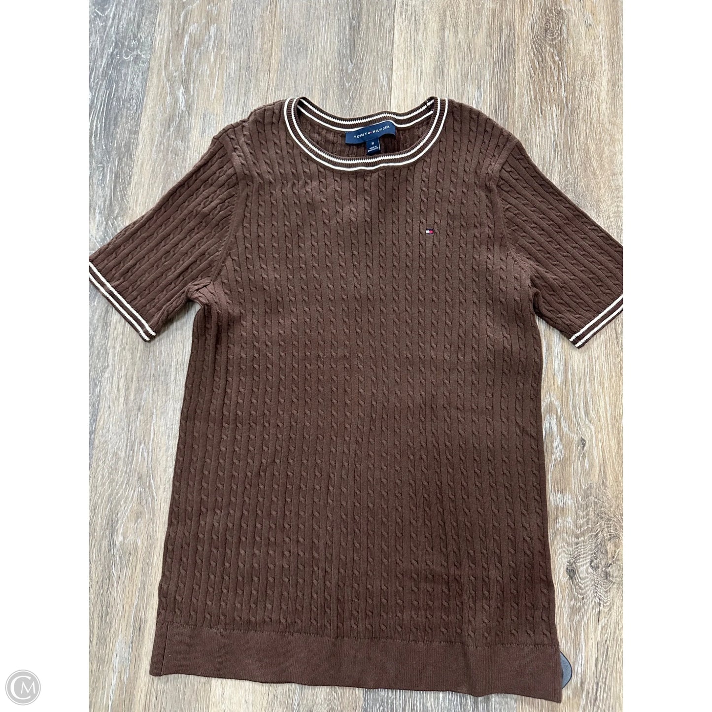 Sweater Short Sleeve By Tommy Hilfiger In Brown, Size: M