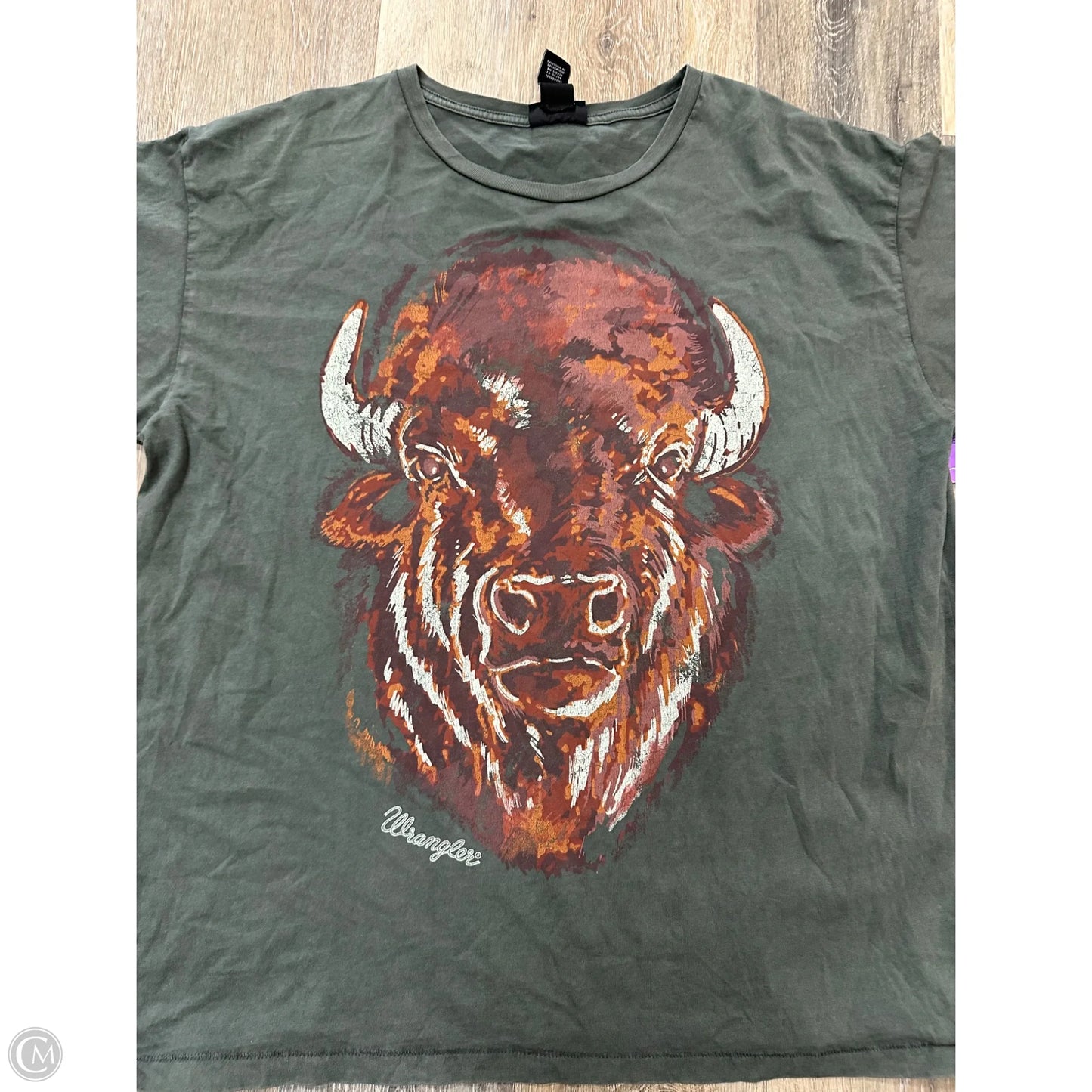 Top Short Sleeve By Wrangler In Green, Size: M