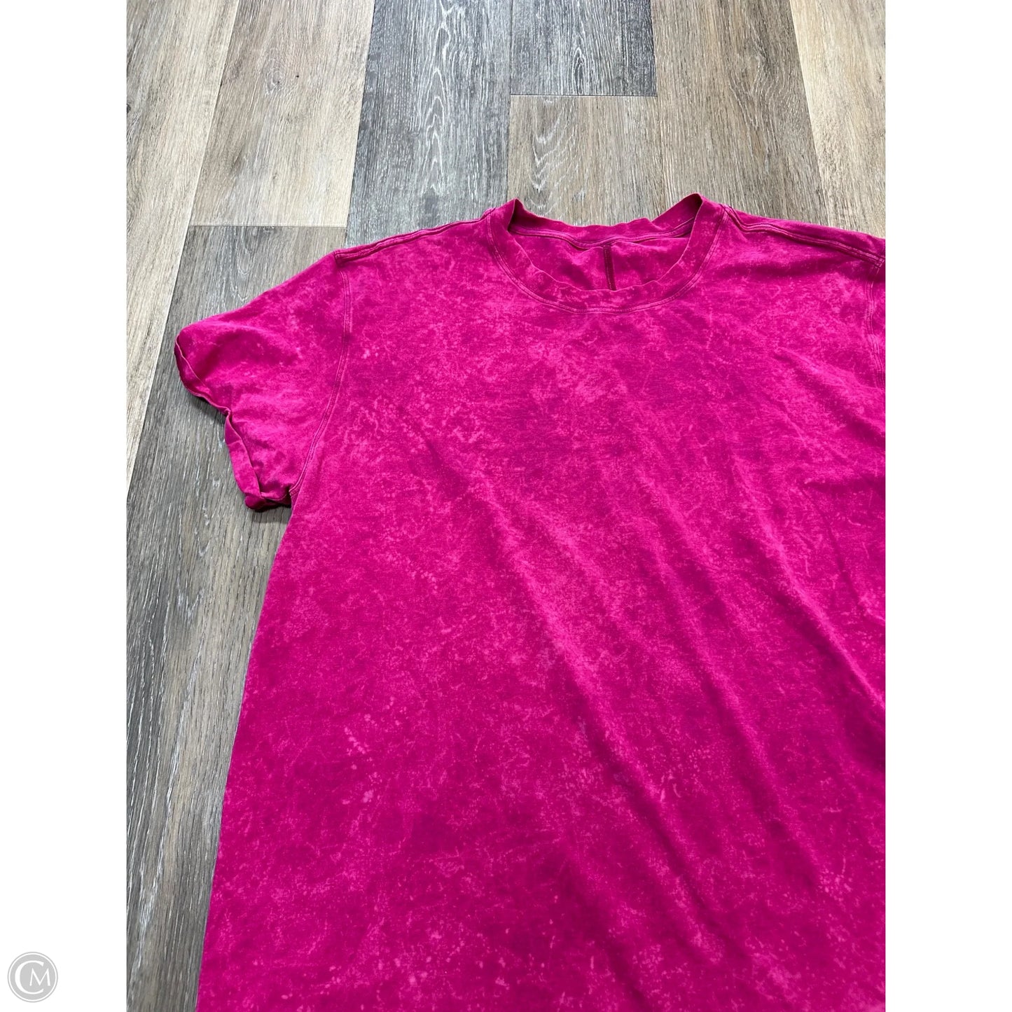 Athletic Top Short Sleeve By Lululemon In Pink, Size: L
