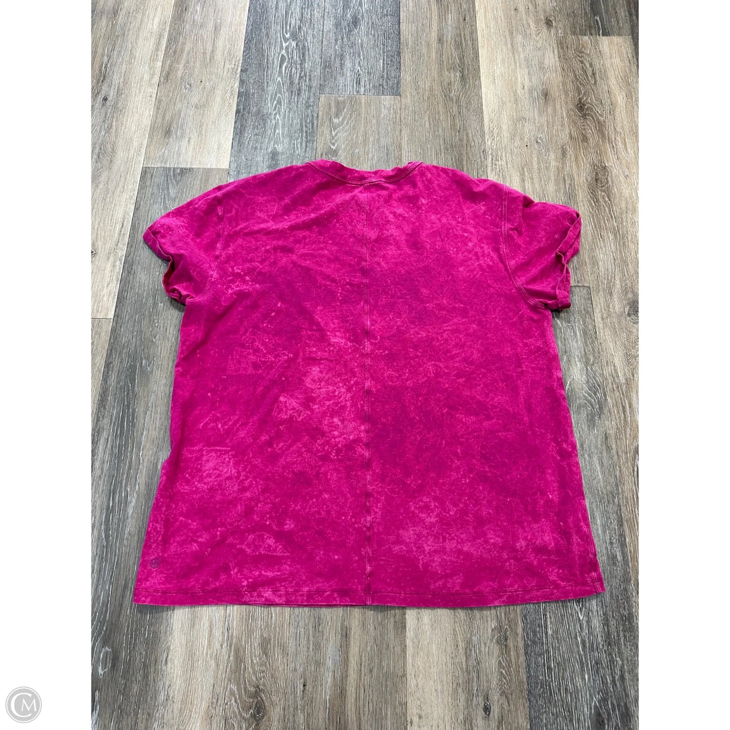Athletic Top Short Sleeve By Lululemon In Pink, Size: L