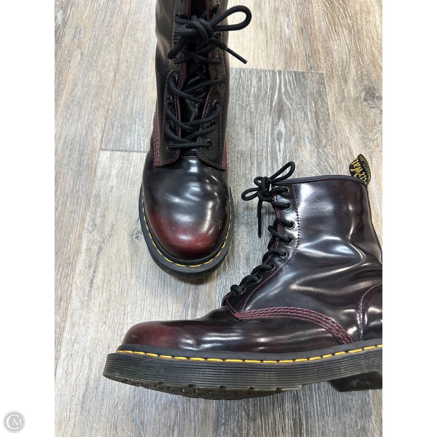 Boots Combat By Dr Martens In Maroon, Size: 9