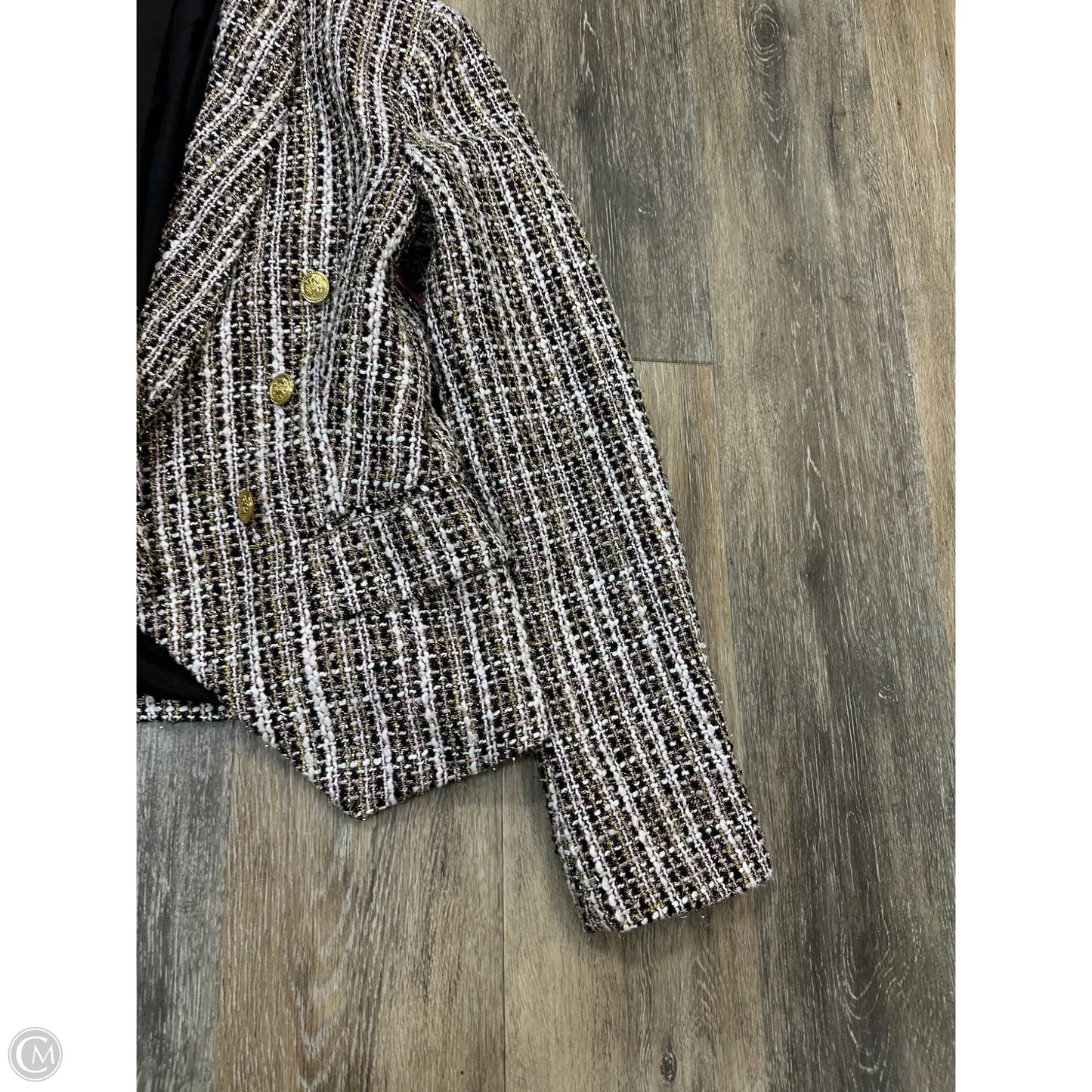 Blazer By Molly Green In Black & Pink, Size: M