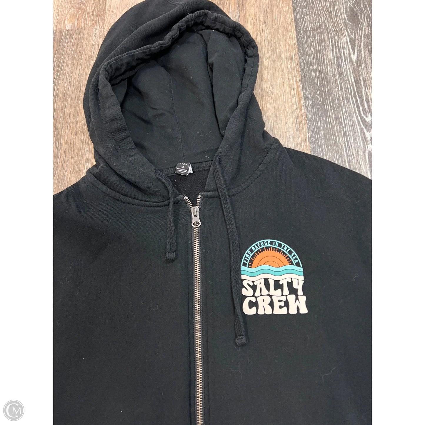 Athletic Sweatshirt Hoodie By Salty crew In Black, Size: M